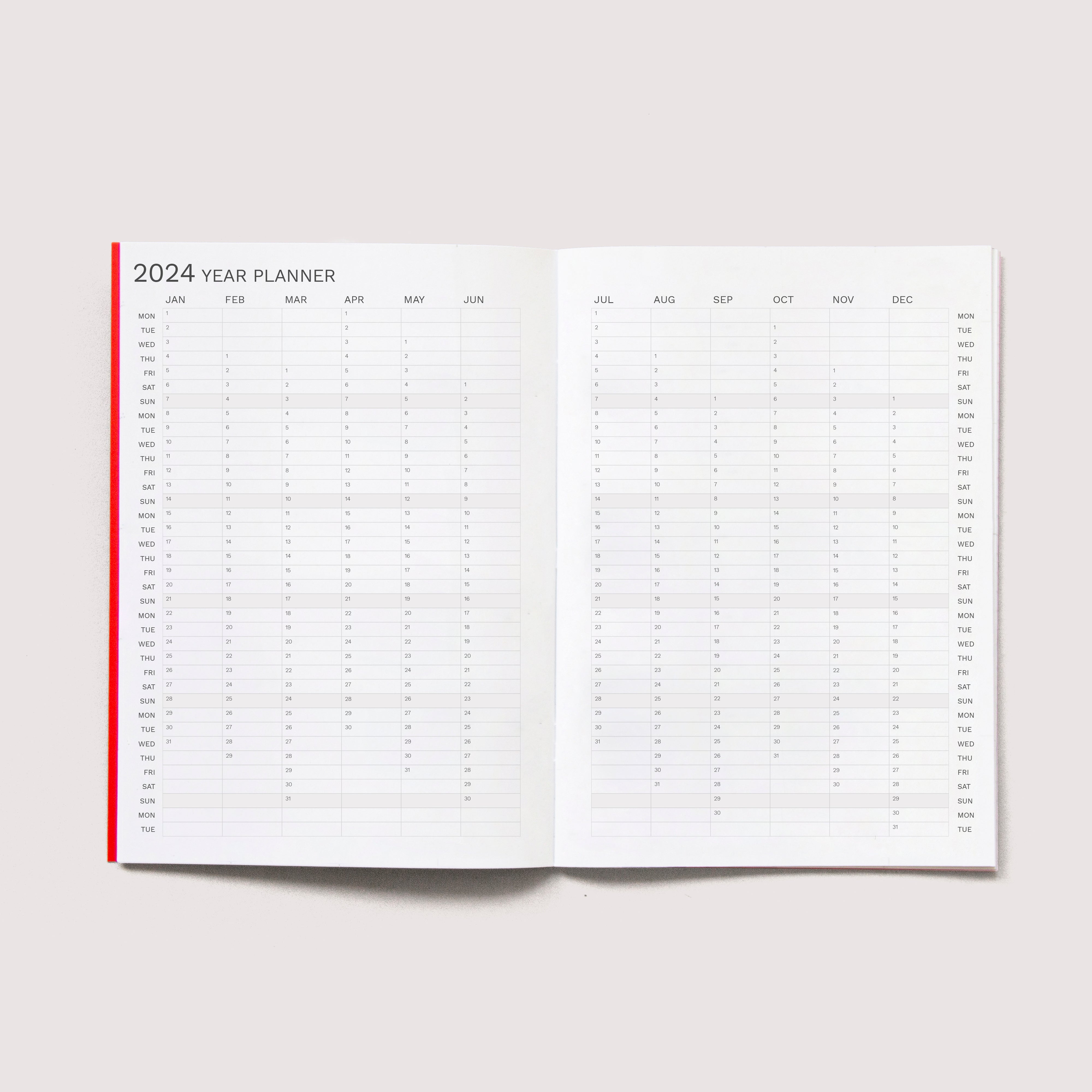 OCTÀGON DESIGN | "2024 Monthly Planner A4 size" Monthly planner. 2024 Year planner template.