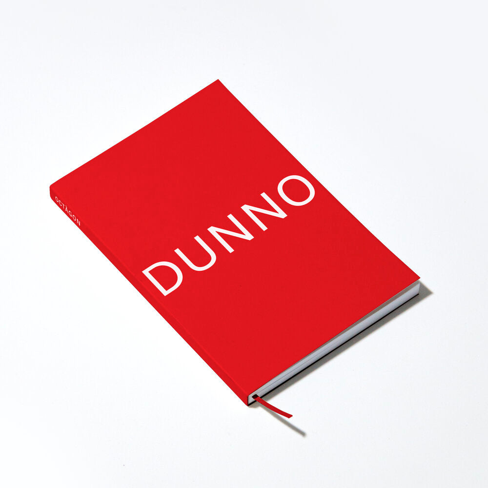 OCTÀGON DESIGN | Dunno Notebook | Red cover and white typography.