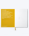 OCTÀGON DESIGN | Fun Notebook | Yellow cover and white typography, first page.