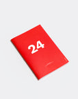 OCTÀGON DESIGN | "2024 Monthly Planner | Similar A5 Size" 2024 monthly planner, red color, white typography.