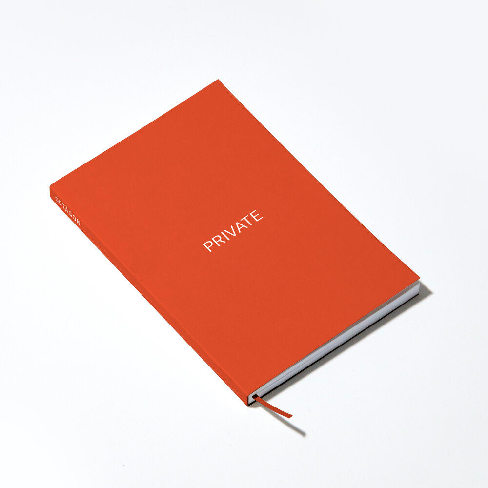 OCTÀGON DESIGN | Private Notebook | Orange cover and white typography.