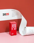 Octàgon design, 2025 horizontal calendar. Product and packaging.