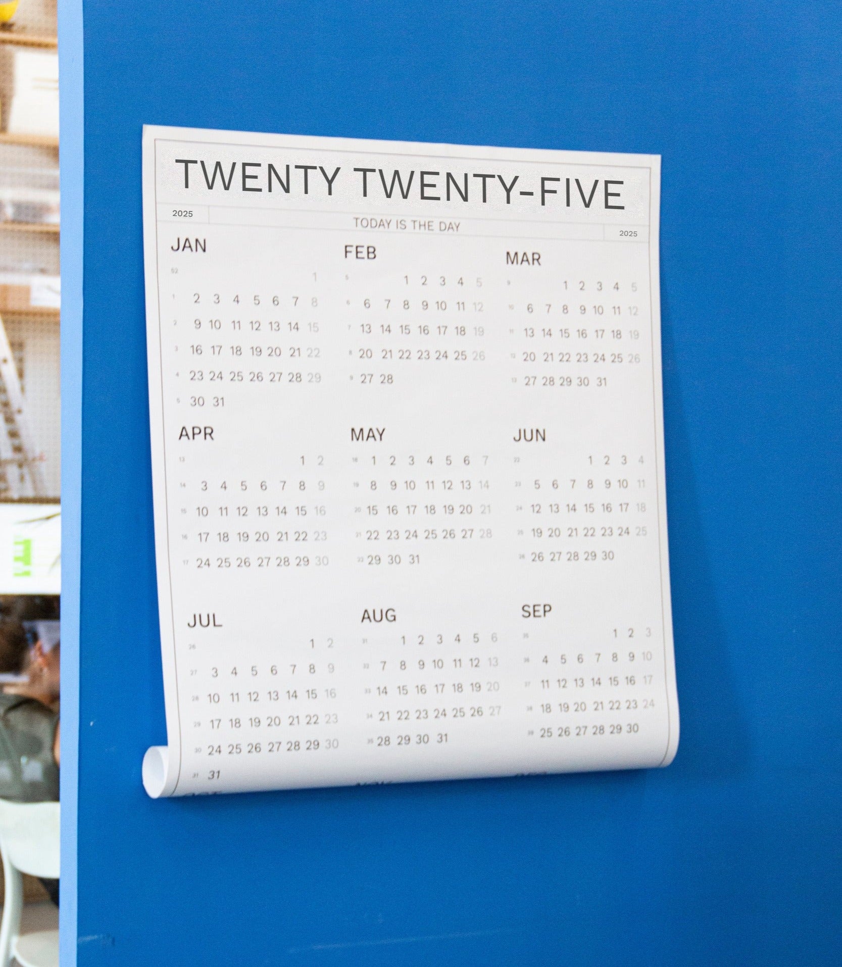 Octàgon Design, 2025 wall calendar, size A0. Product.