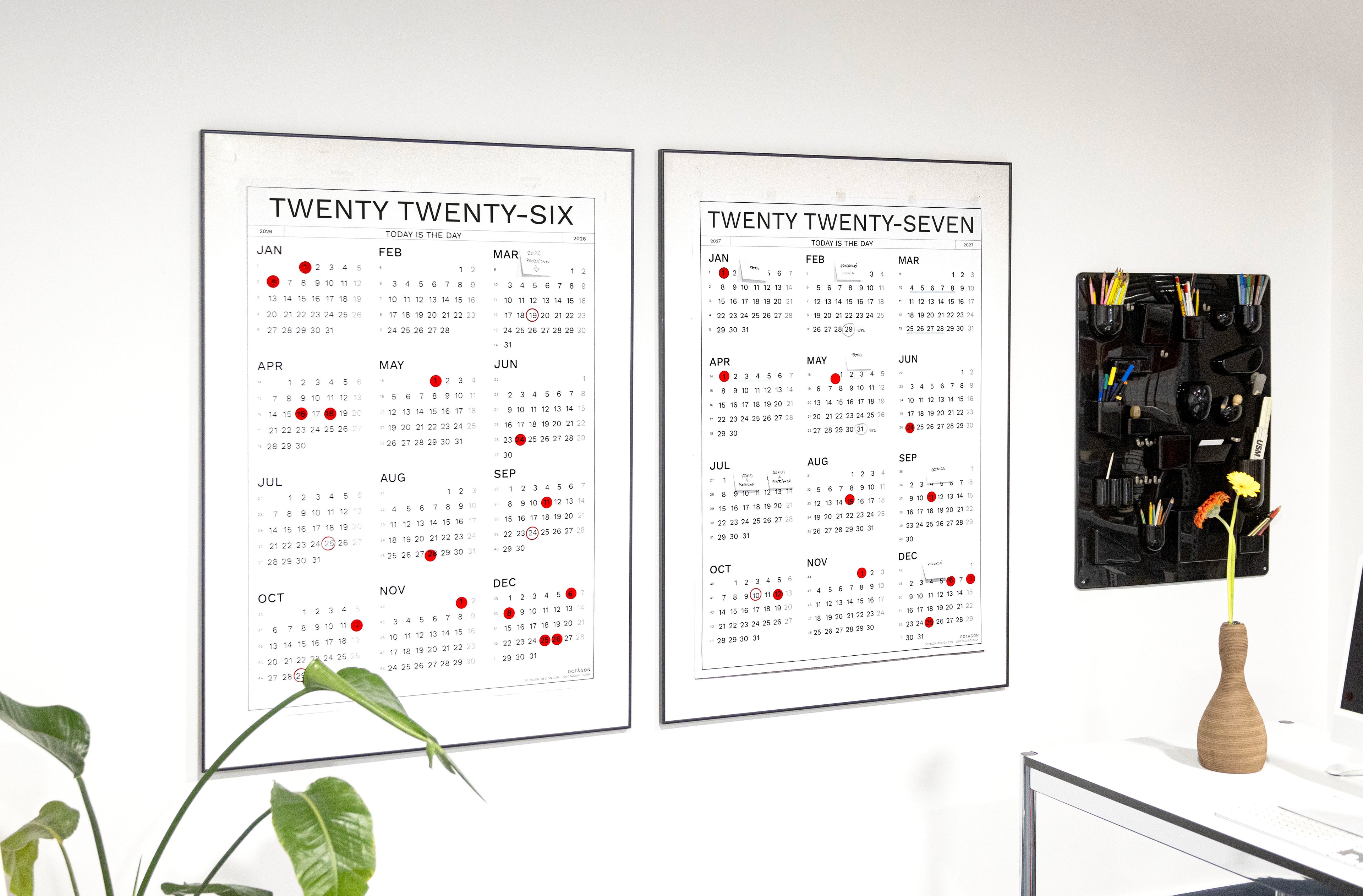 2027 Wall Calendar by Octàgon Design. Office lifestyle image.