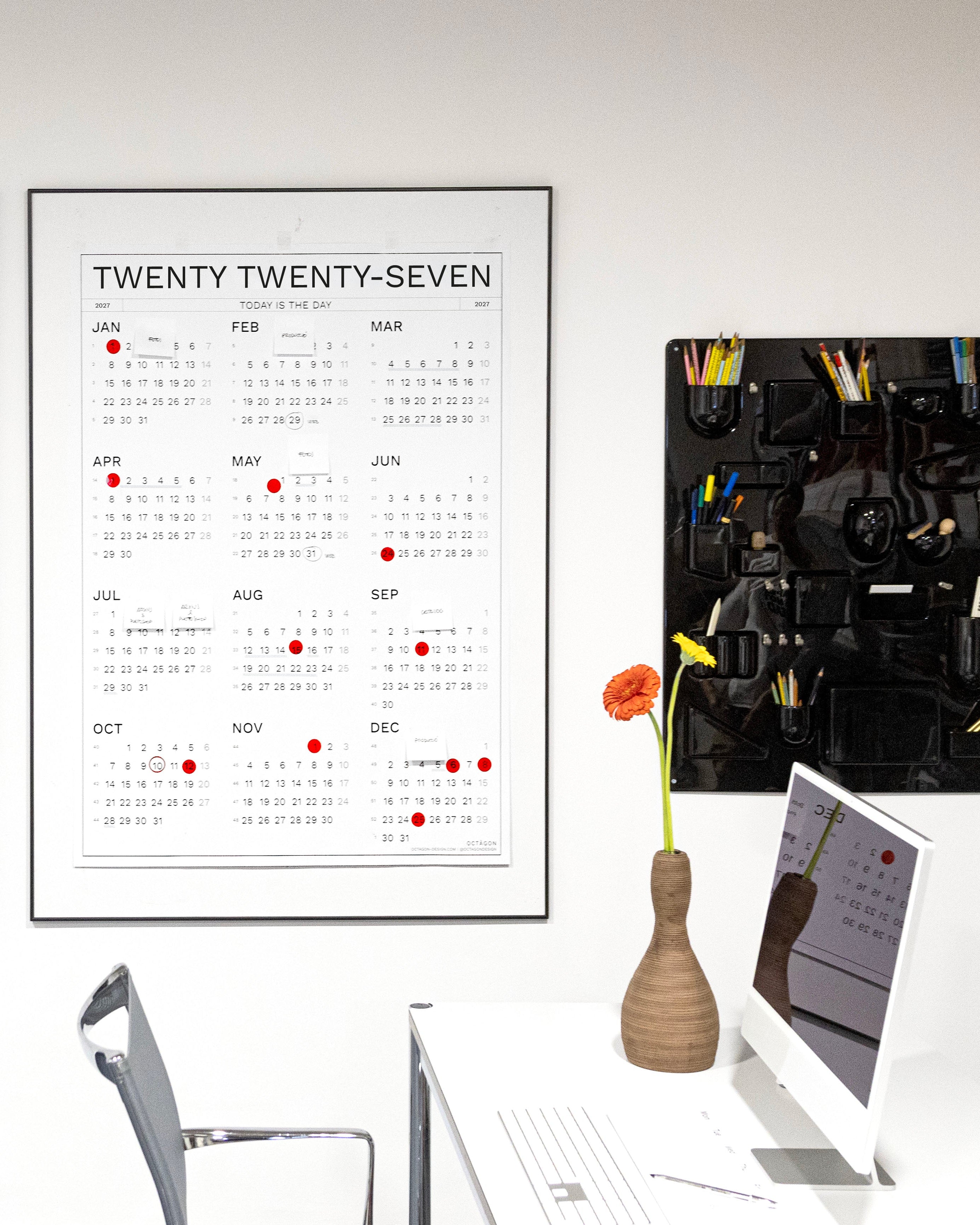 2027 Wall Calendar by Octàgon Design. Lifestyle image.
