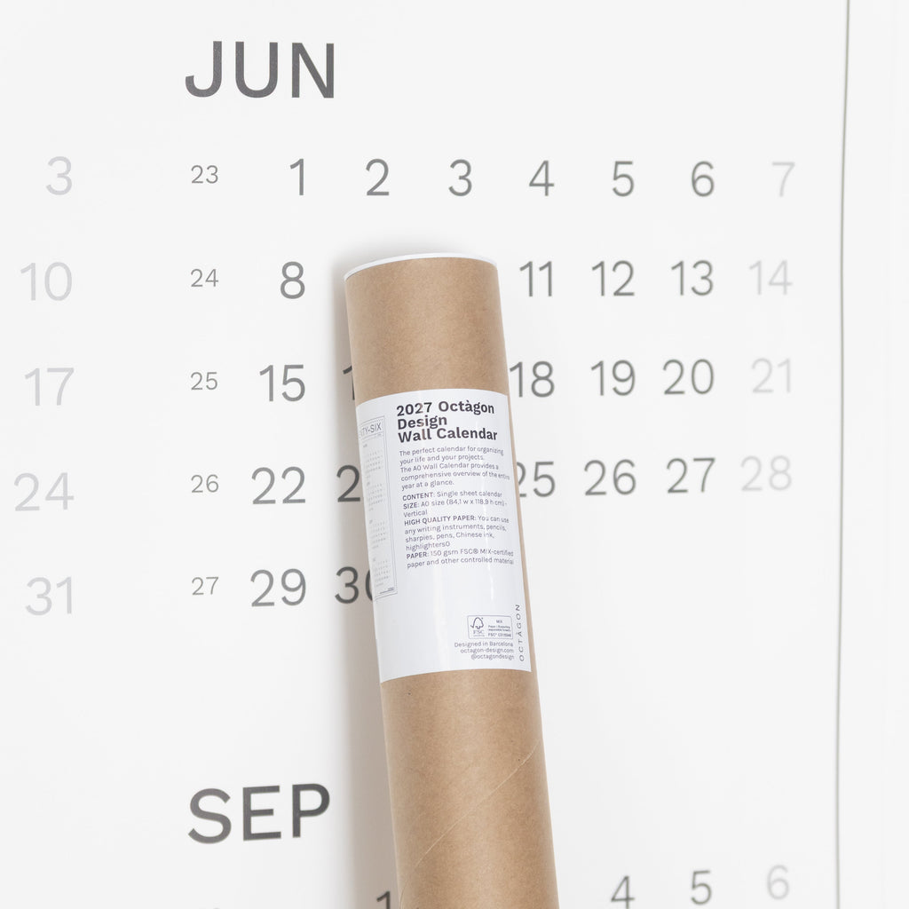 2027 Wall Calendar by Octàgon Design. Calendar and packaging.