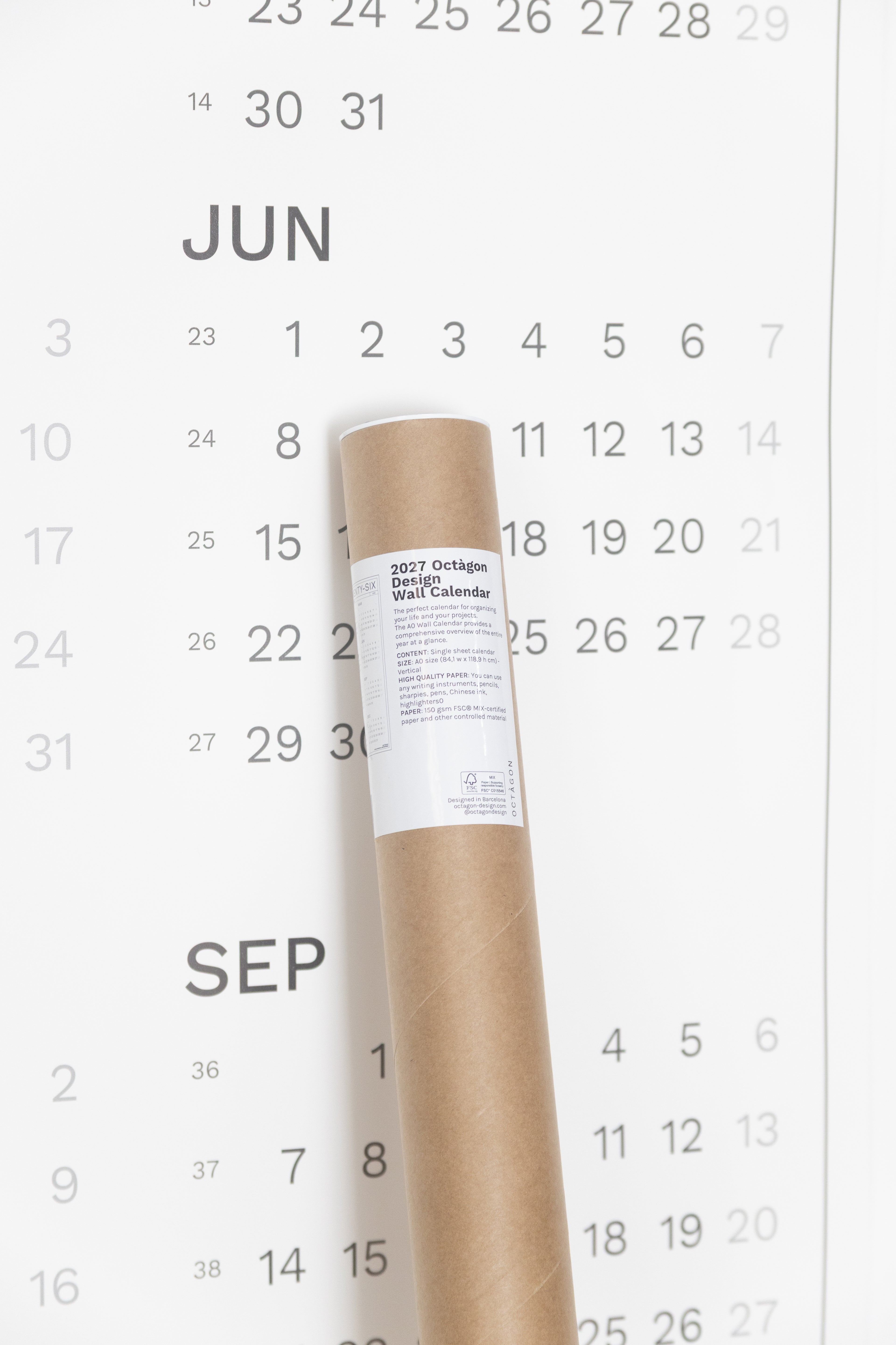 2027 Wall Calendar by Octàgon Design. Calendar and packaging.