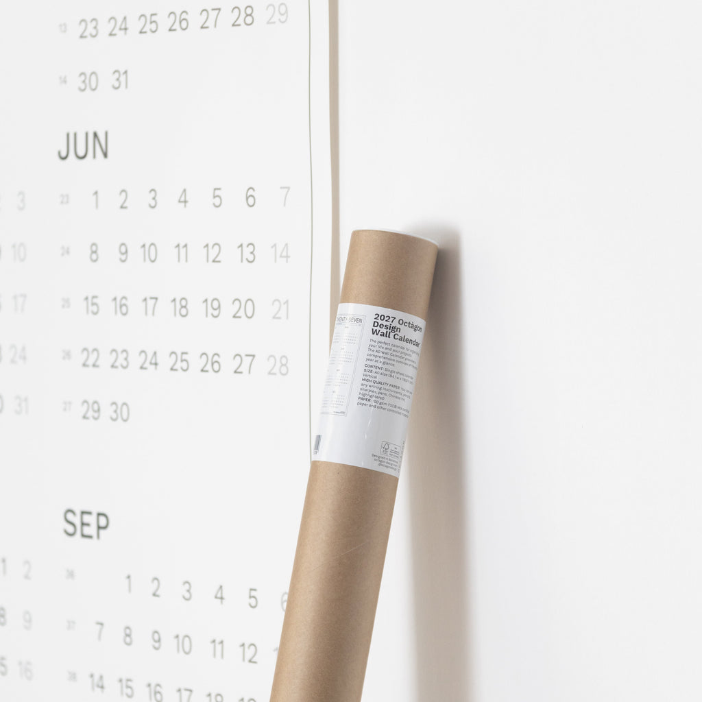 2027 Wall Calendar by Octàgon Design. Calendar and packaging.