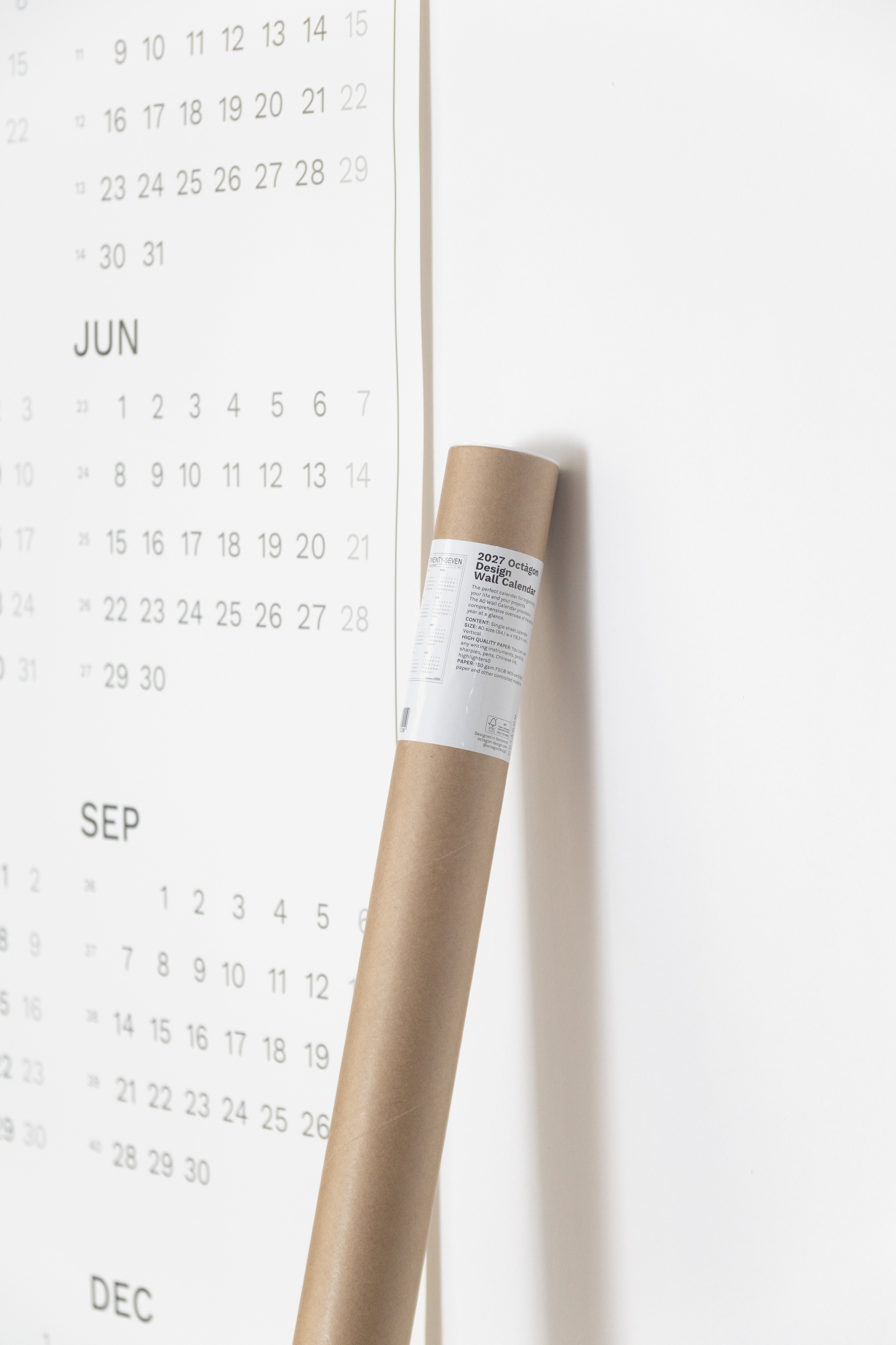 2027 Wall Calendar by Octàgon Design. Calendar and packaging.