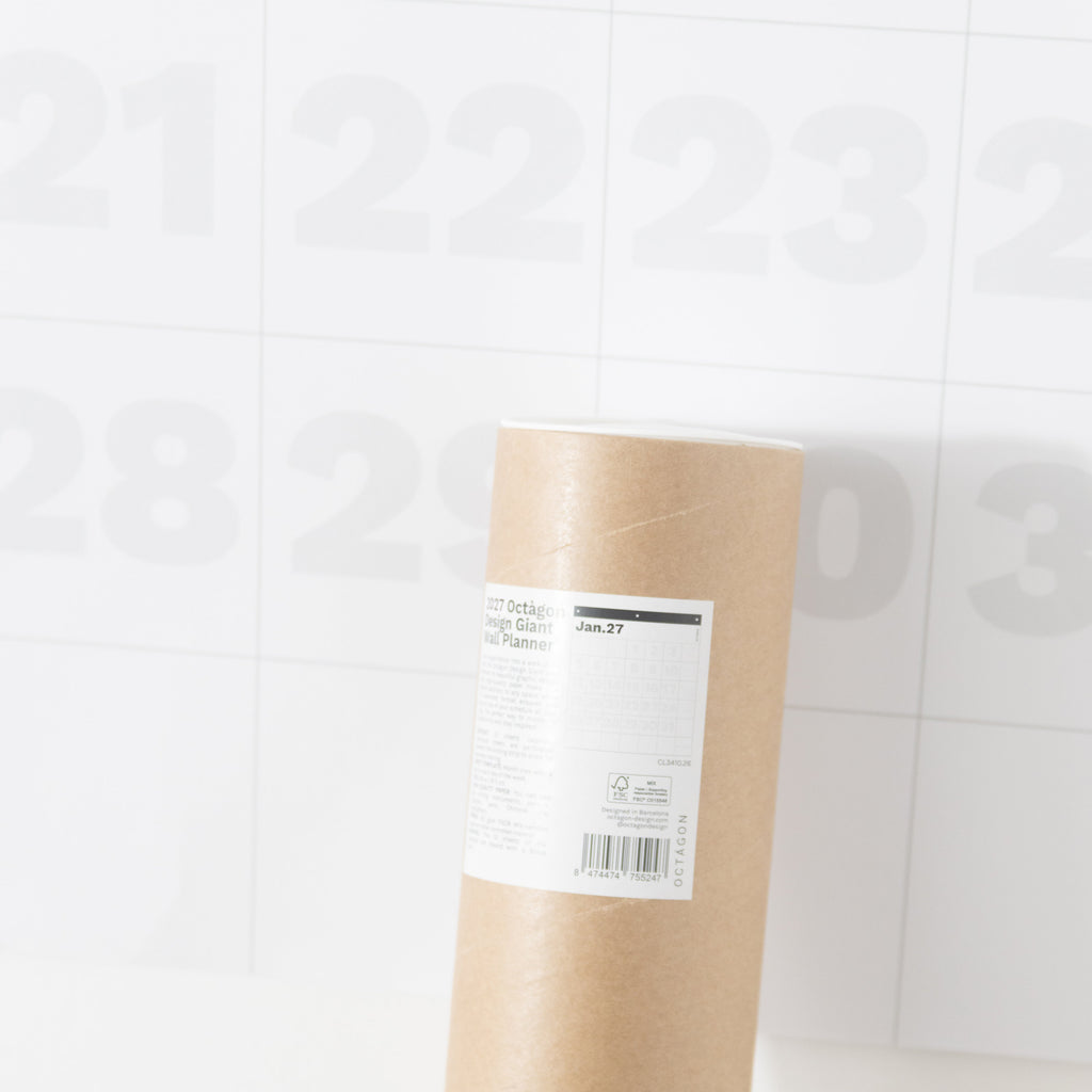 2027 Giant Wall Planner or Calendar by Octàgon Design. Packaging detail.
