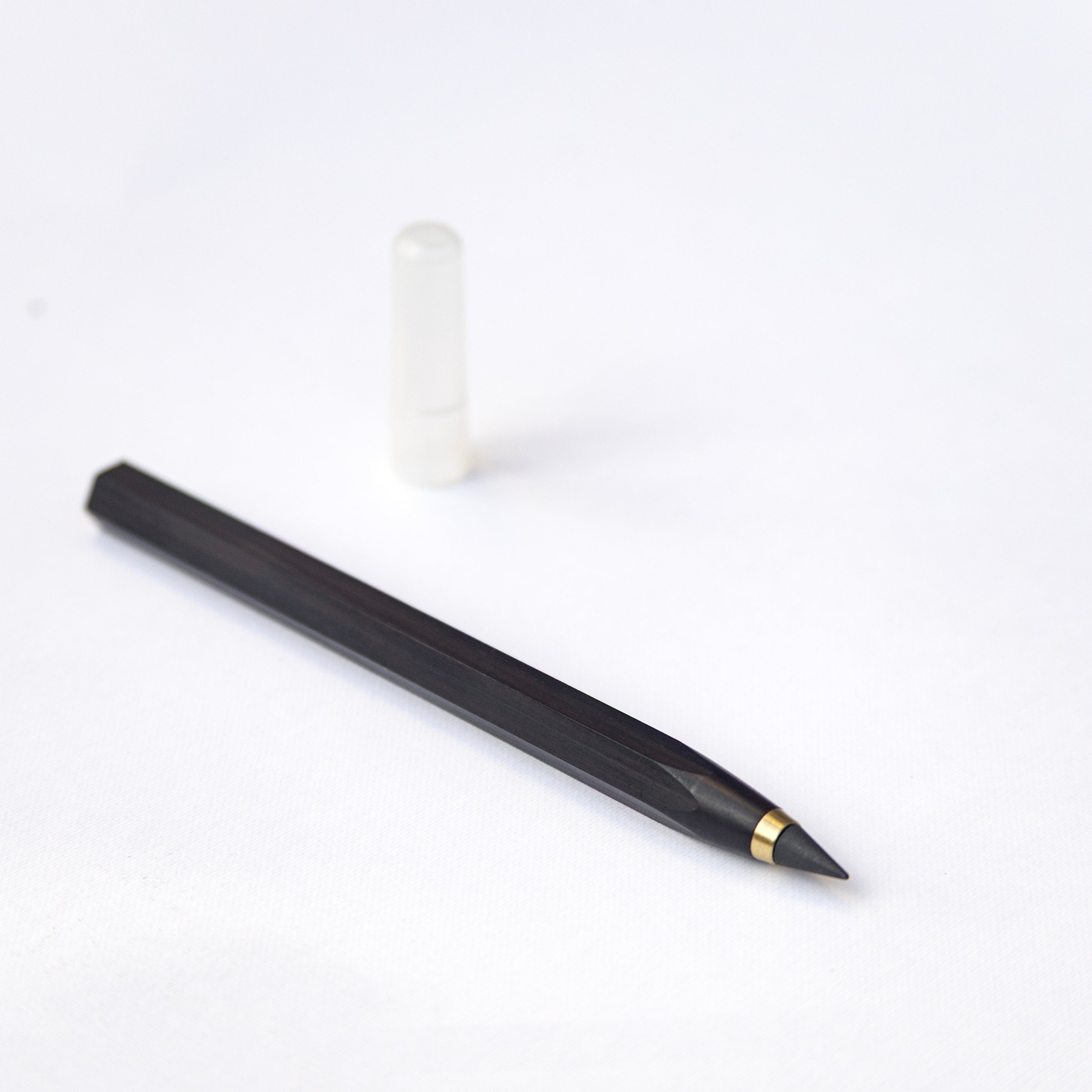 Octàgon Eternal Pencil on a white notepad with handwritten text on a white background