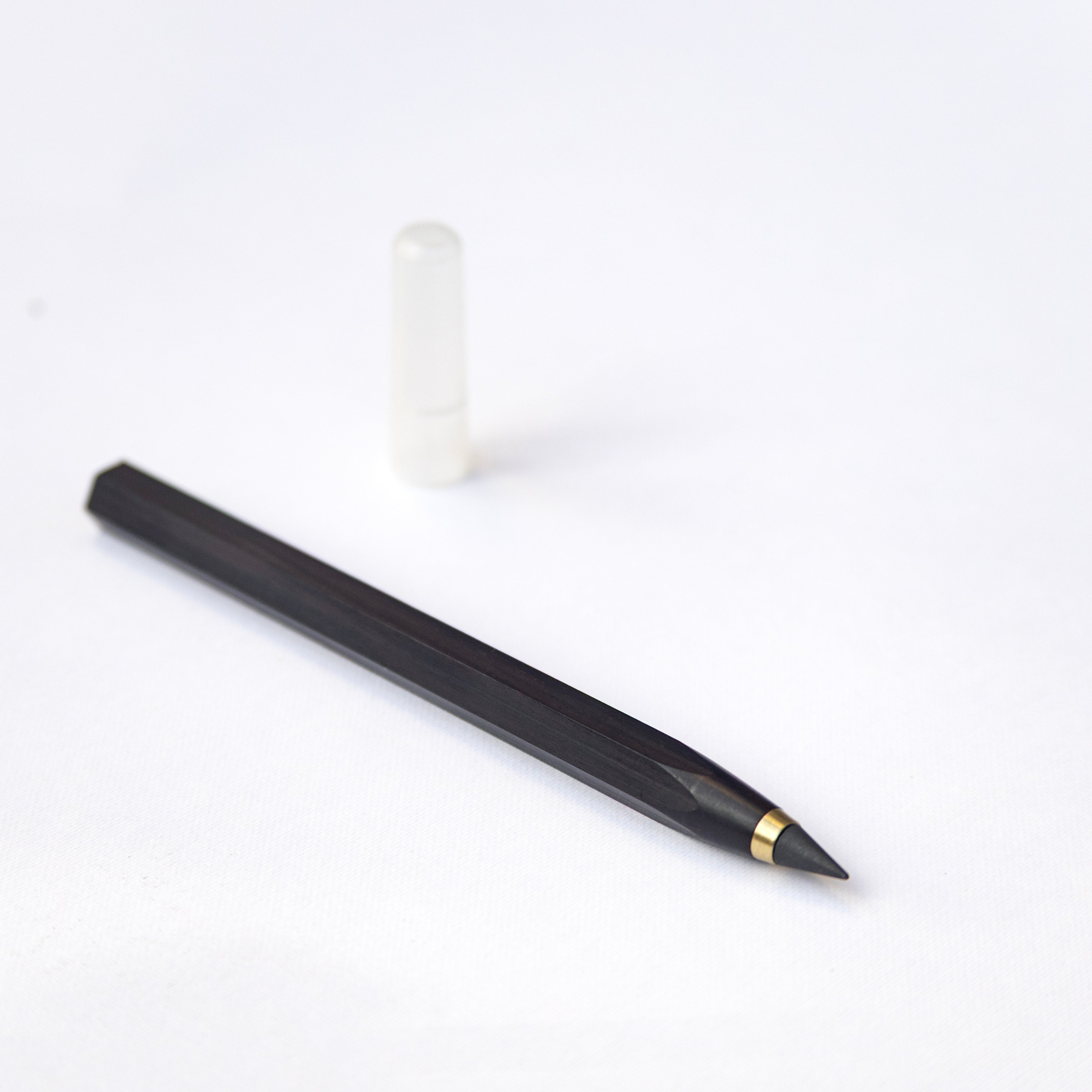 Octàgon Eternal Pencil on a white notepad with handwritten text on a white background