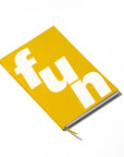 OCTÀGON DESIGN | Fun Notebook | Yellow cover with white typography. Dotted paper 