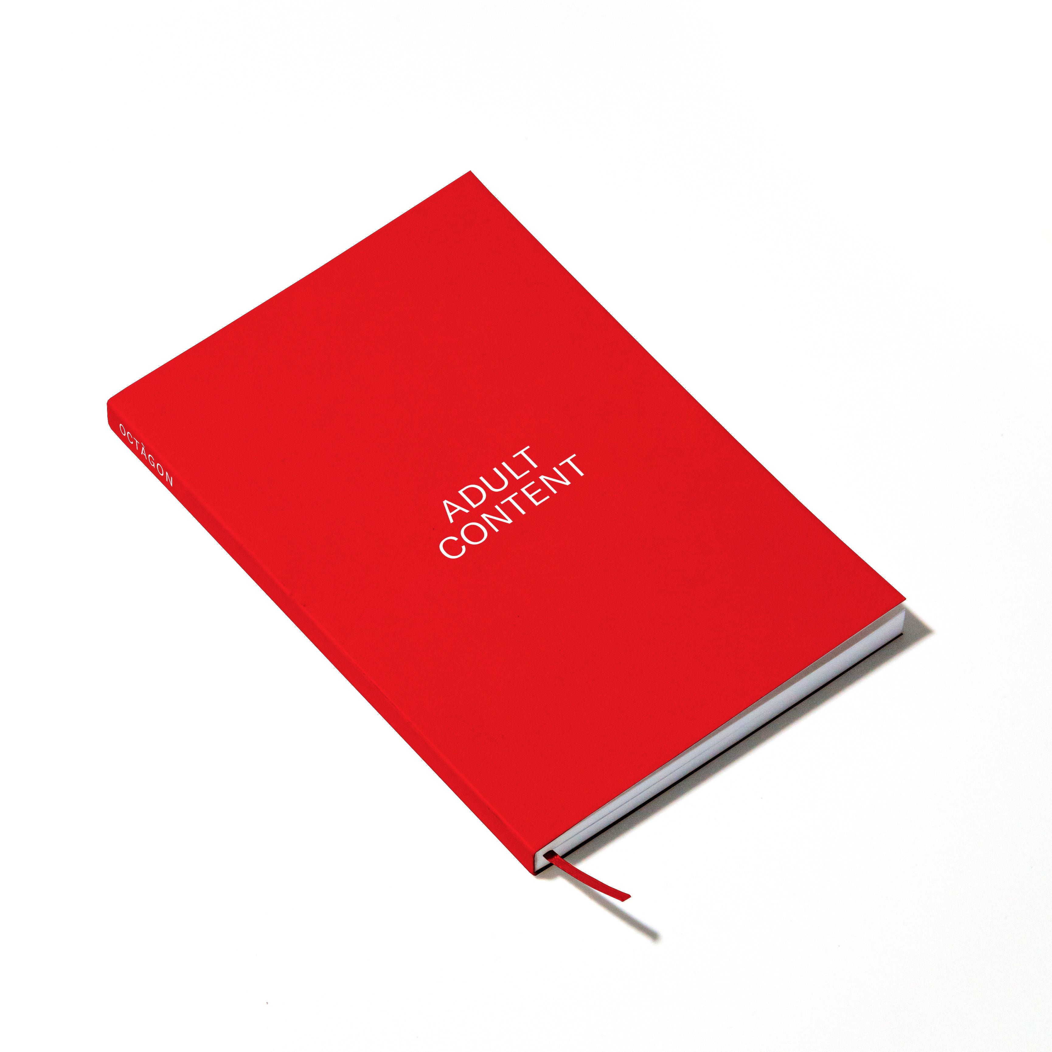 OCTÀGON DESIGN | Adult Content Notebook | Red cover with white typography. Dotted paper 