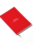 OCTÀGON DESIGN | Adult Content Notebook | Red cover with white typography. Dotted paper 