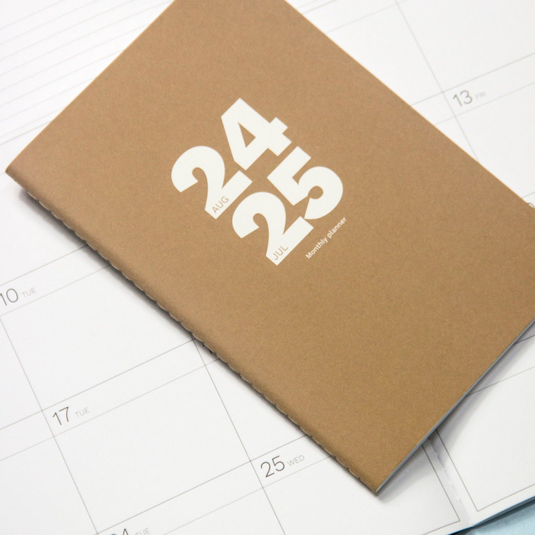 2024/2025 Small Monthly Planner Plus | Best project planning tool | Similar A5 size | Thread-sewn binding | Kraft Color