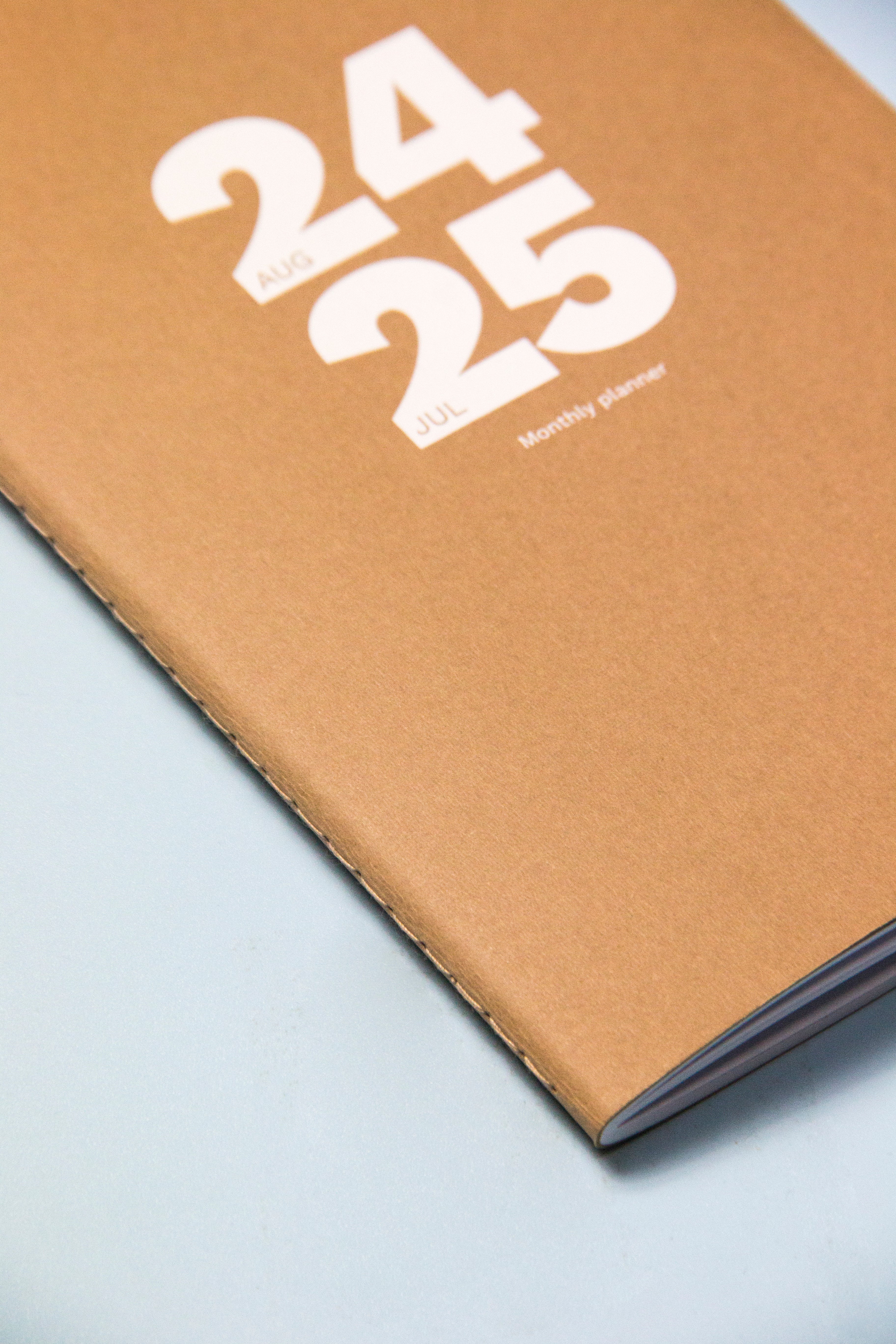 2024/2025 Small Monthly Planner Plus | Best project planning tool | Similar A5 size | Thread-sewn binding | Kraft Color - Thread-sewn binding