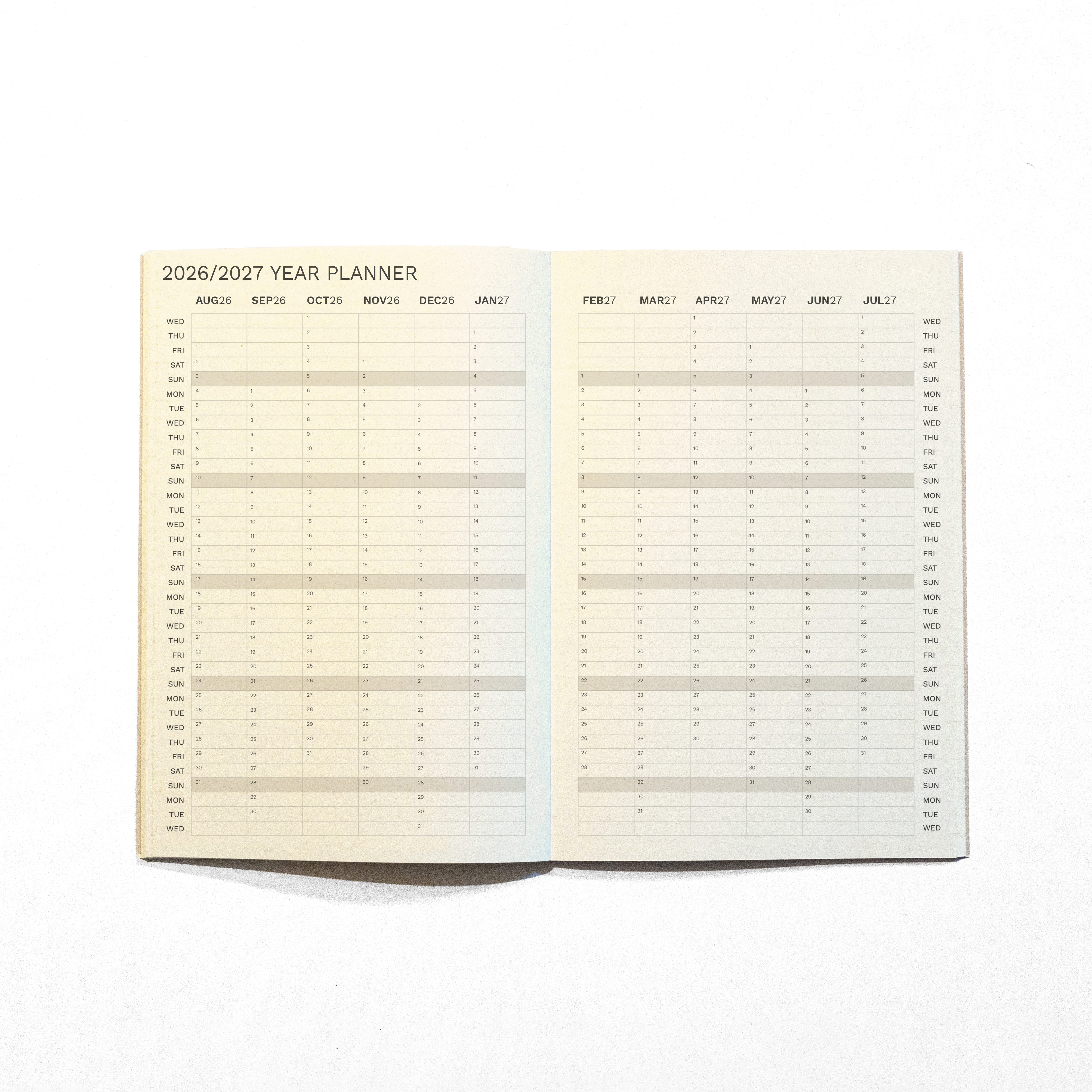 Mini Size Planner 2026-2027 Small Monthly Planner PLUS · Similar A5 size · Biscuit color ...