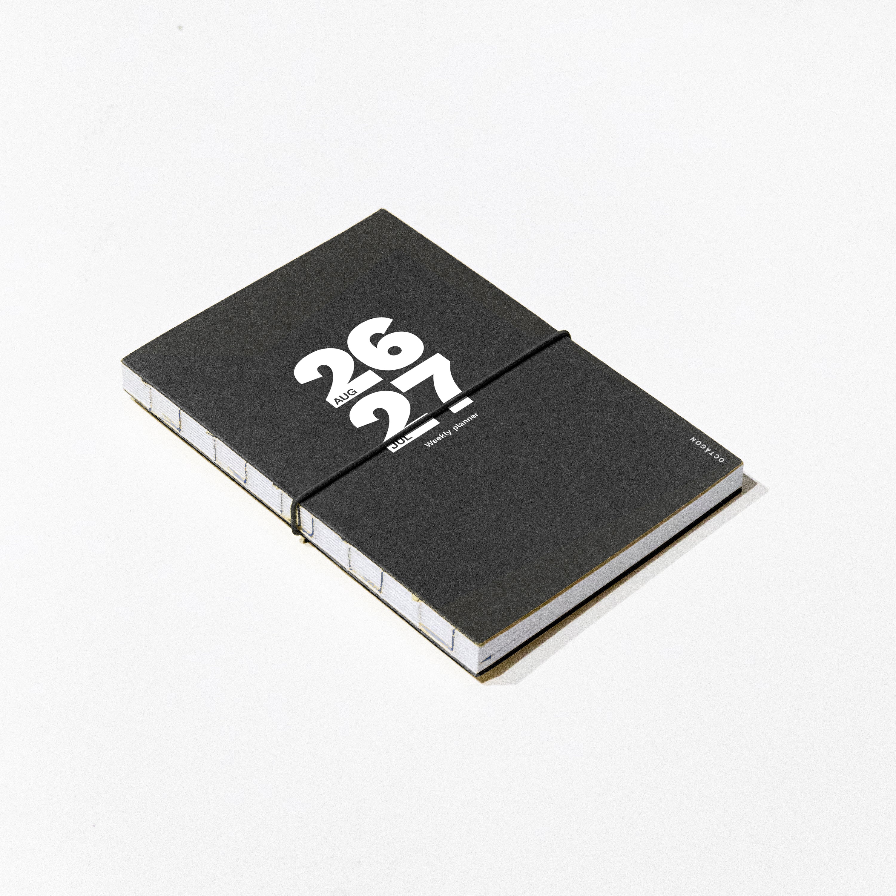 2026-2027 Weekly Planner · Planificador semanal · Tamaño similar A5 · Exposed Spine