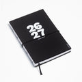 2026-2027 Academic Weekly Planner black with exposed spine and elastic band - Octàgon Design