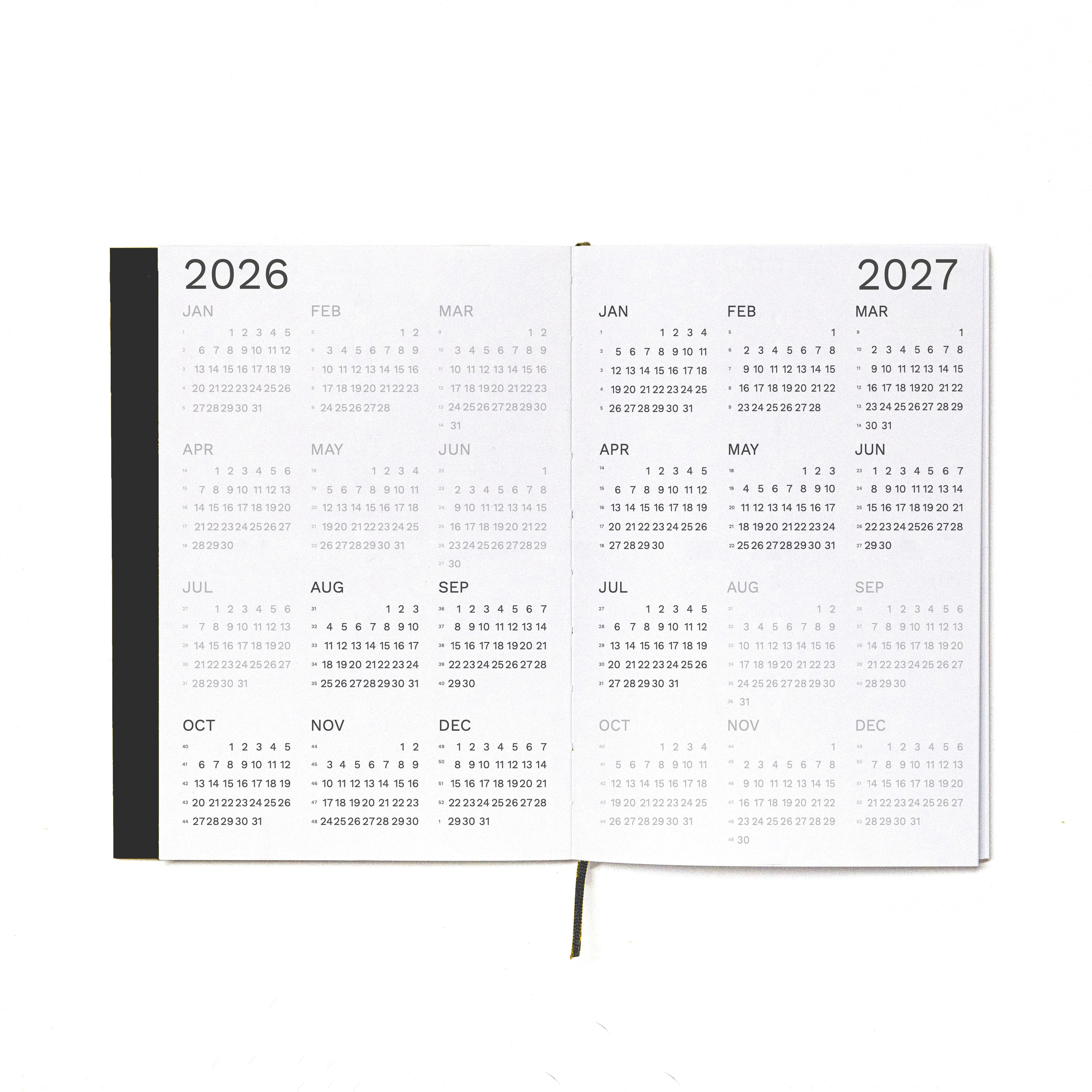 2026-2027 Academic Weekly Planner black, two years - Octàgon Design