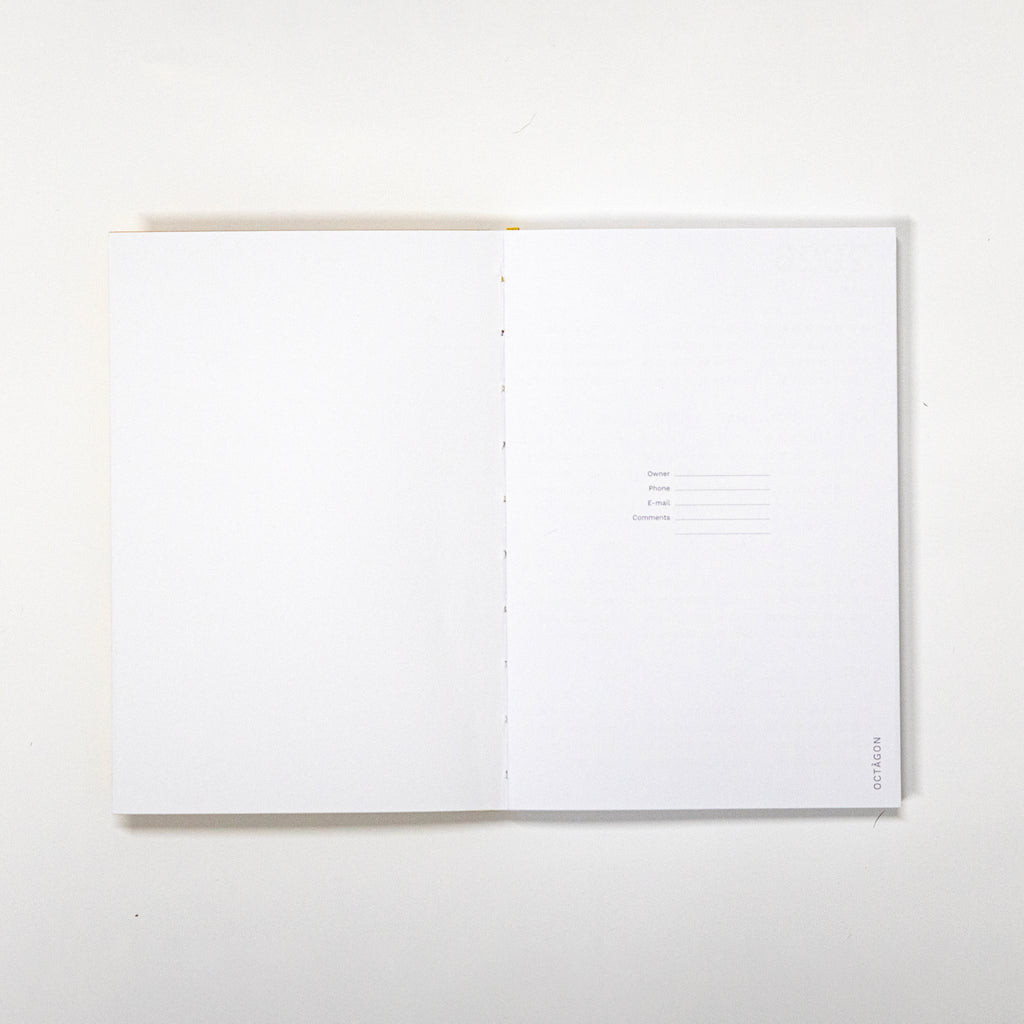 Interior minimalist weekly layout of 2026-2027 planner on high quality 120gsm paper - Octàgon Design