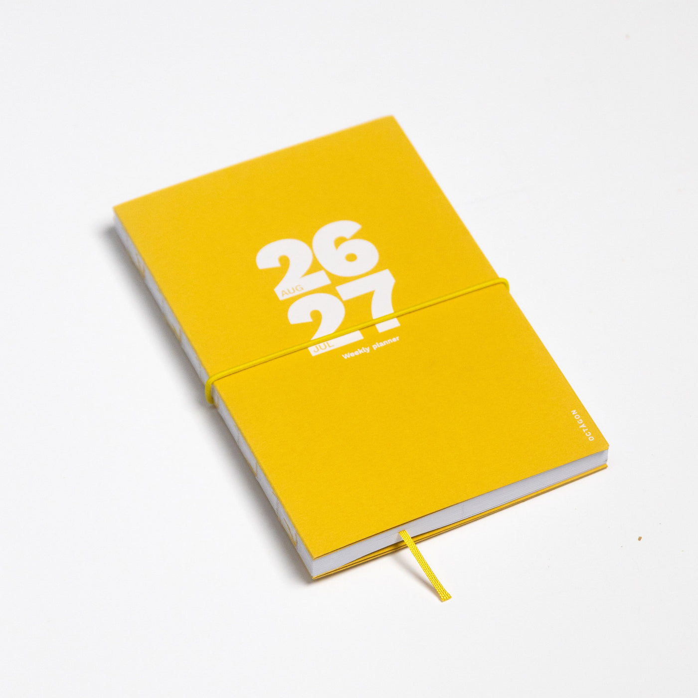 2026-2027 Academic Weekly Planner Indian Yellow main cover - Octàgon Design