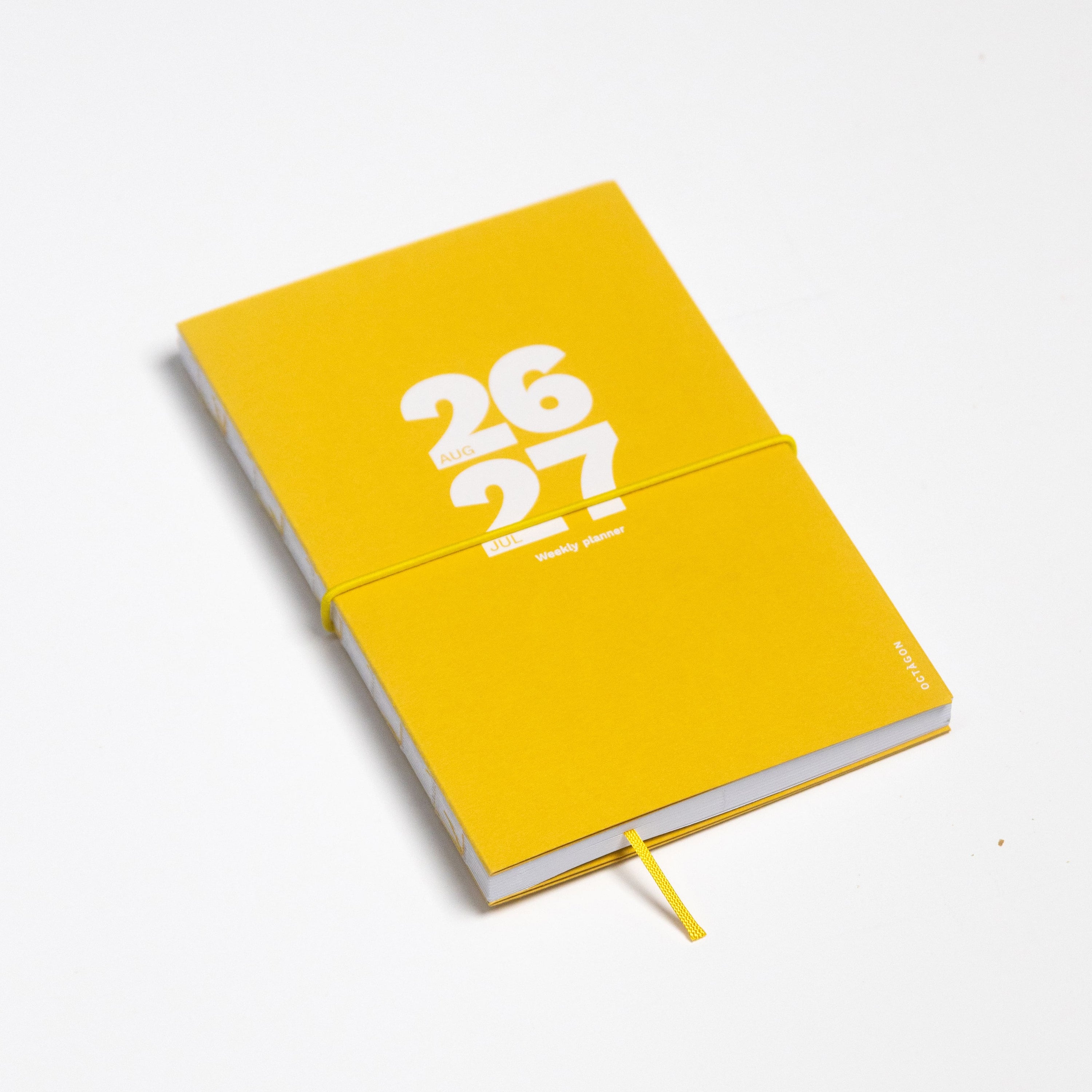 2026-2027 Academic Weekly Planner Indian Yellow main cover - Octàgon Design