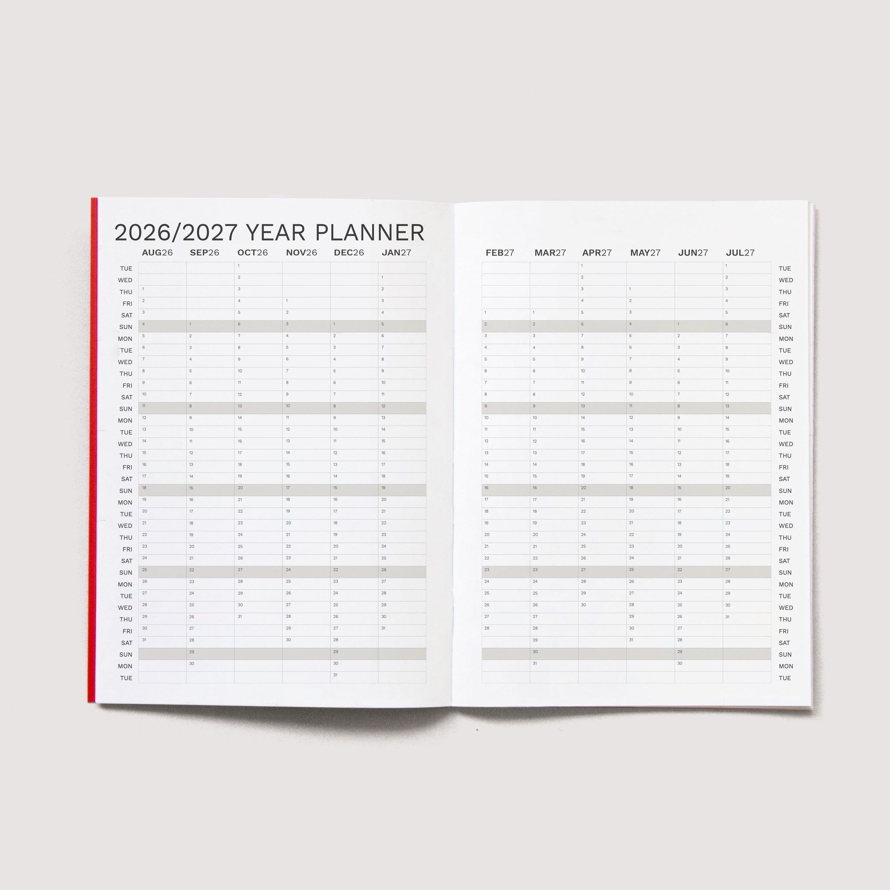 Iconic Octàgon Design planner, academic version. 2026-2027.  Year Planner.