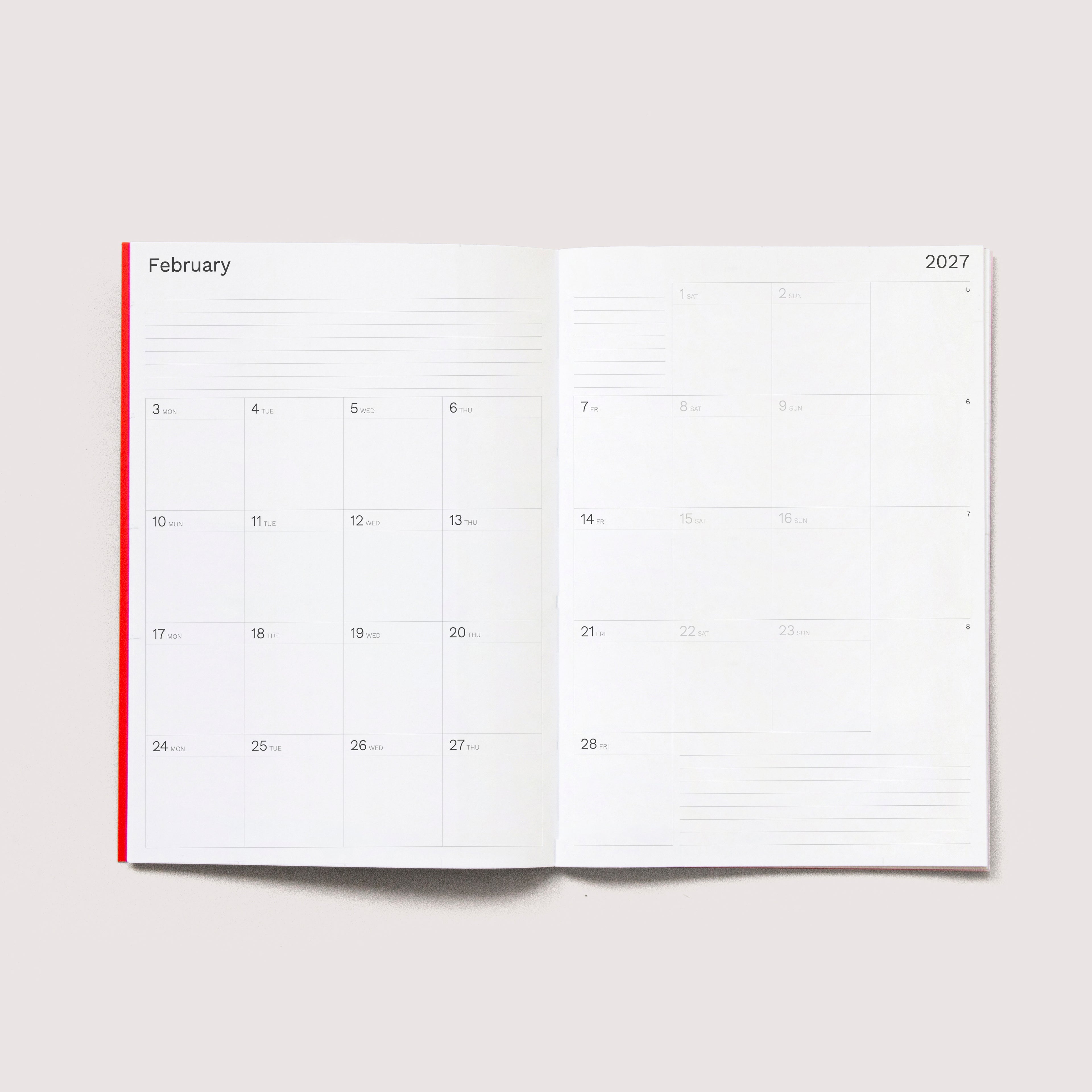 Octàgon Design 2027 Big Monthly Planner, the iconic planner. Monthly view