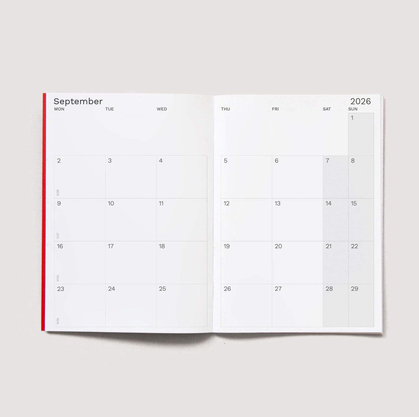 Iconic Octàgon Design planner, academic version. 2026-2027. Monthly view