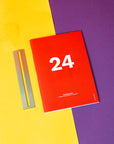 OCTÀGON DESIGN | "2024 Monthly Planner | Similar A5 Size" 2024 monthly planner, red color, white typography.