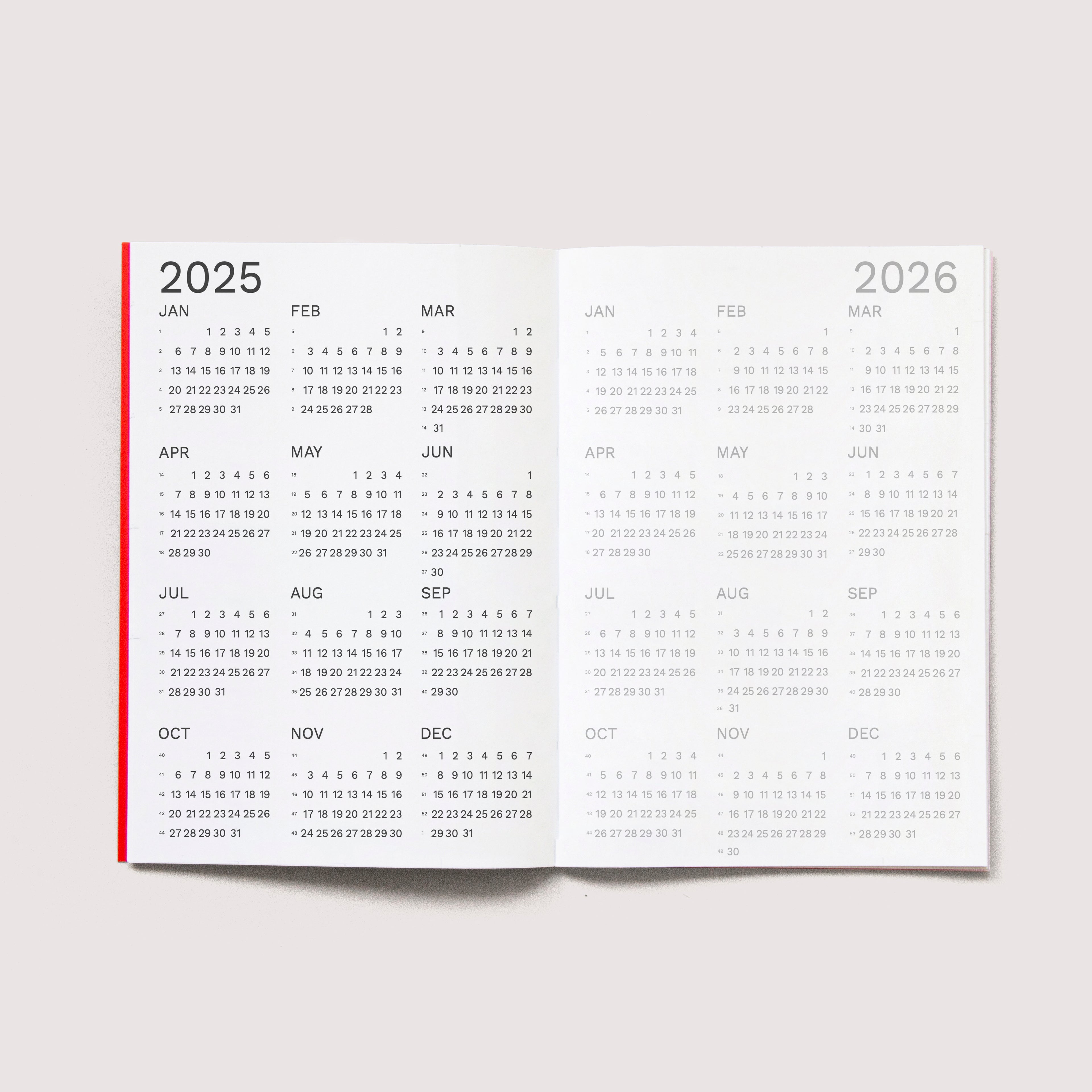 Octàgon Design, 2025 Small Monthly Planner A5 Size , 2025 and 2026 calendars