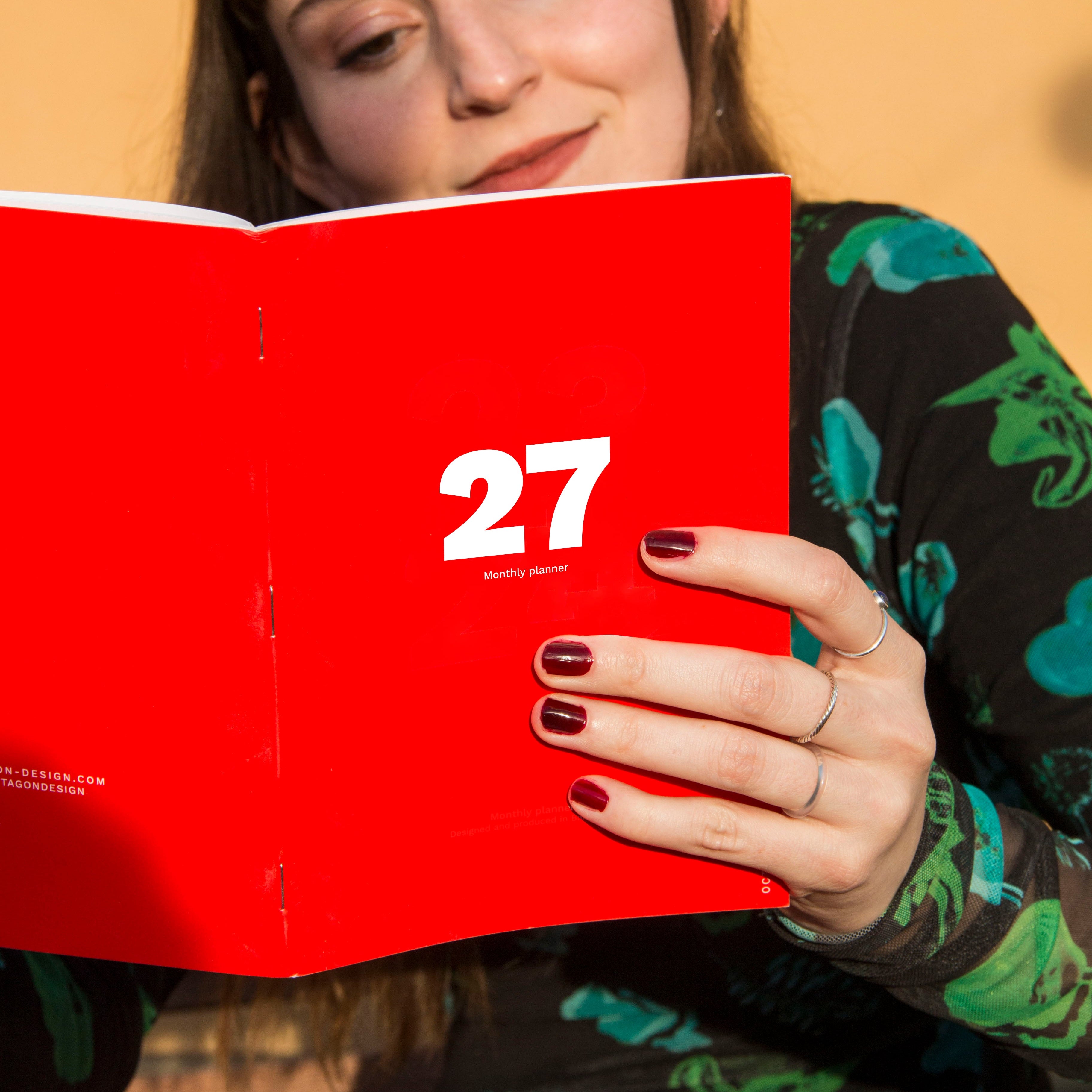 The iconic Mini Monthly Planner similar A6 size by Octàgon Design. 