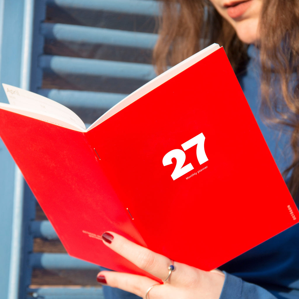 The iconic Mini Monthly Planner similar A6 size by Octàgon Design. 