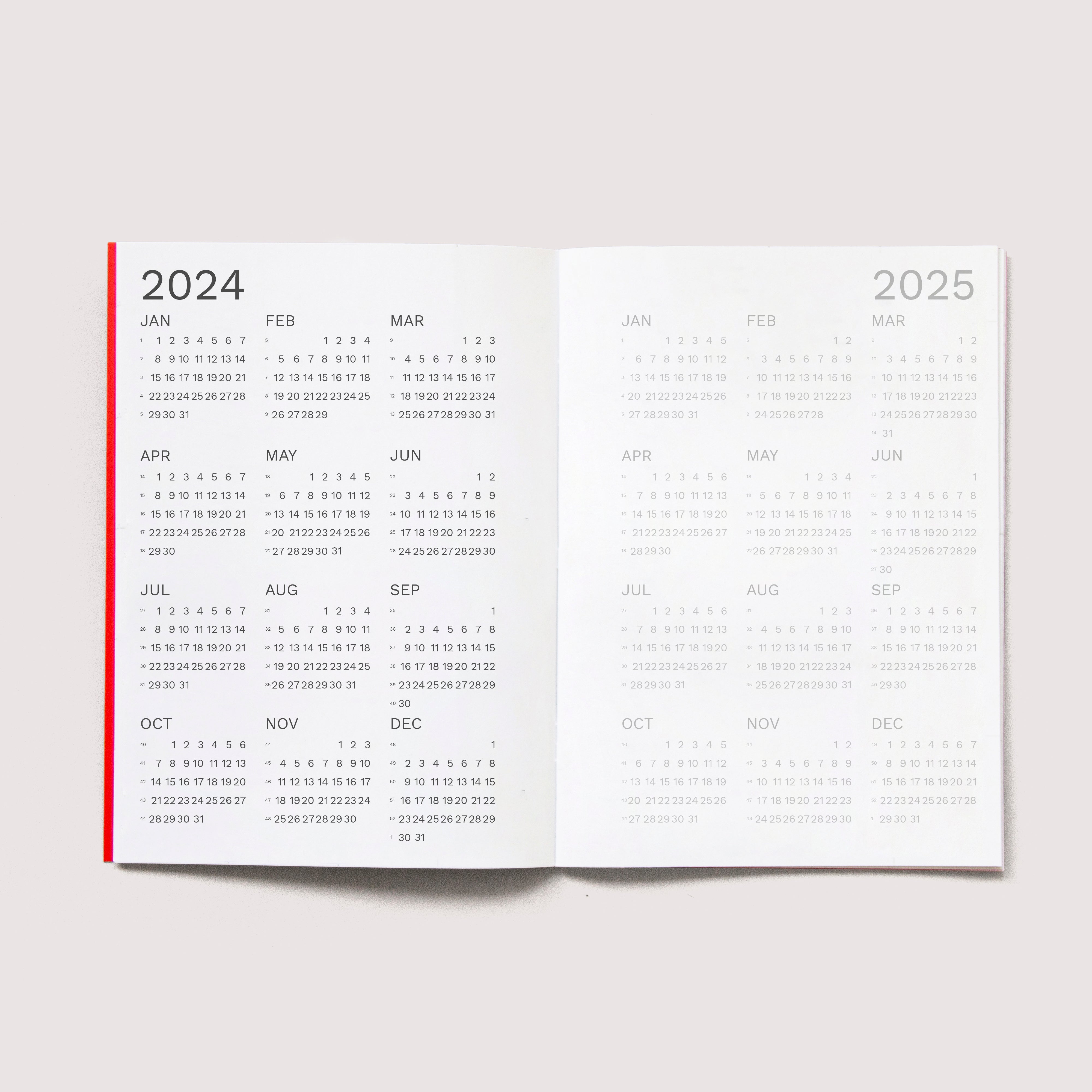 OCTÀGON DESIGN |  "2024 Monthly Planner Similar A6 size" Monthly planner. 2024 - 2025 calendars template