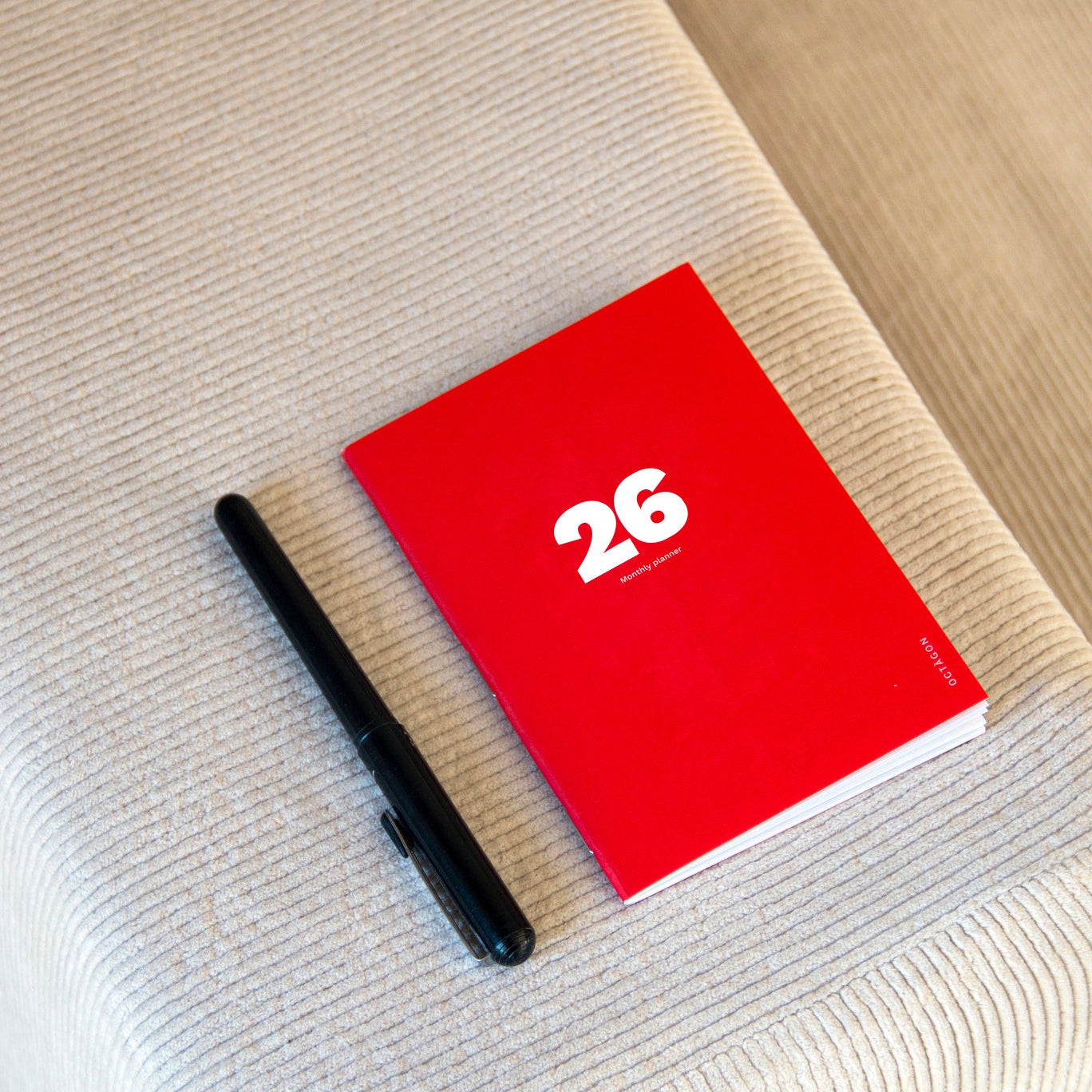 Iconic mini 2026 monthly planner from Octàgon Design.