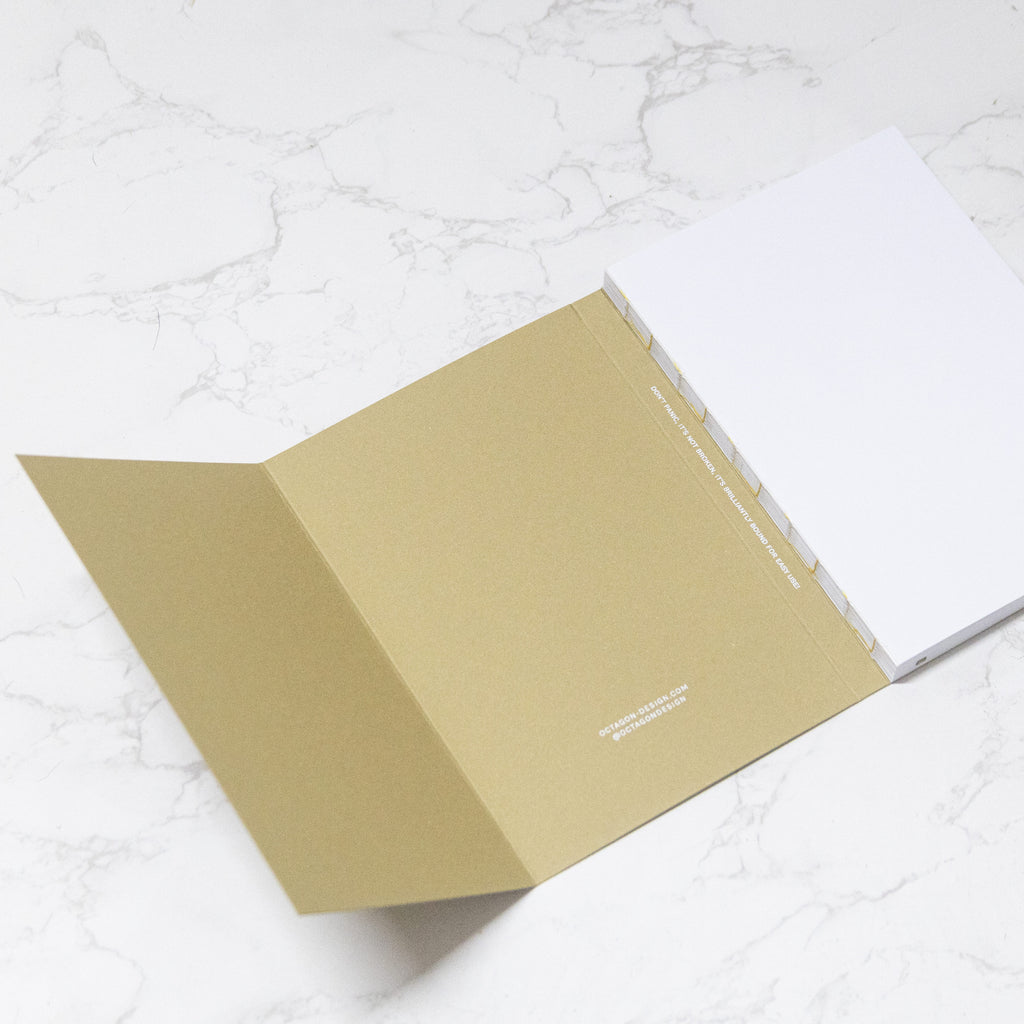 Best 2026 weekly planner A4 size from Octàgon Design. Camel color. Binding detail.