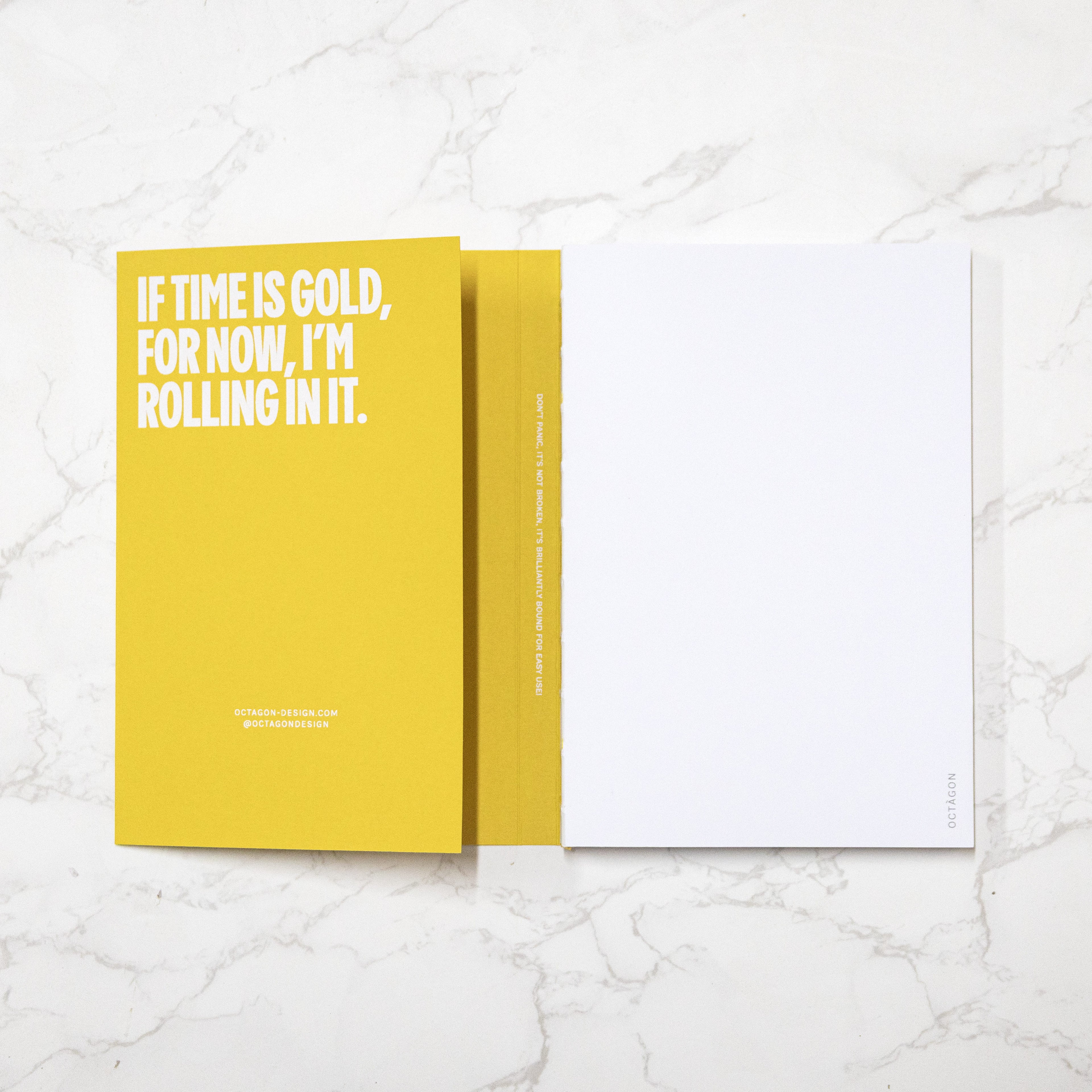 2026 Weekly Planner, best planner. From Octàgon Design. Indian Yellow color. Inner cover.