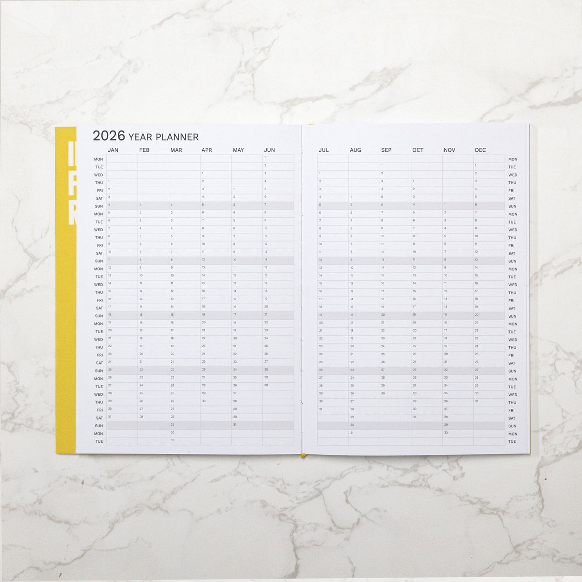 Planificador Semanal 2026 Tamaño A5 - 1 Semana En 2 Páginas, Con Pestañas Mensuales, Papel De 100 G/m², Para Carpeta De 6 Agujeros