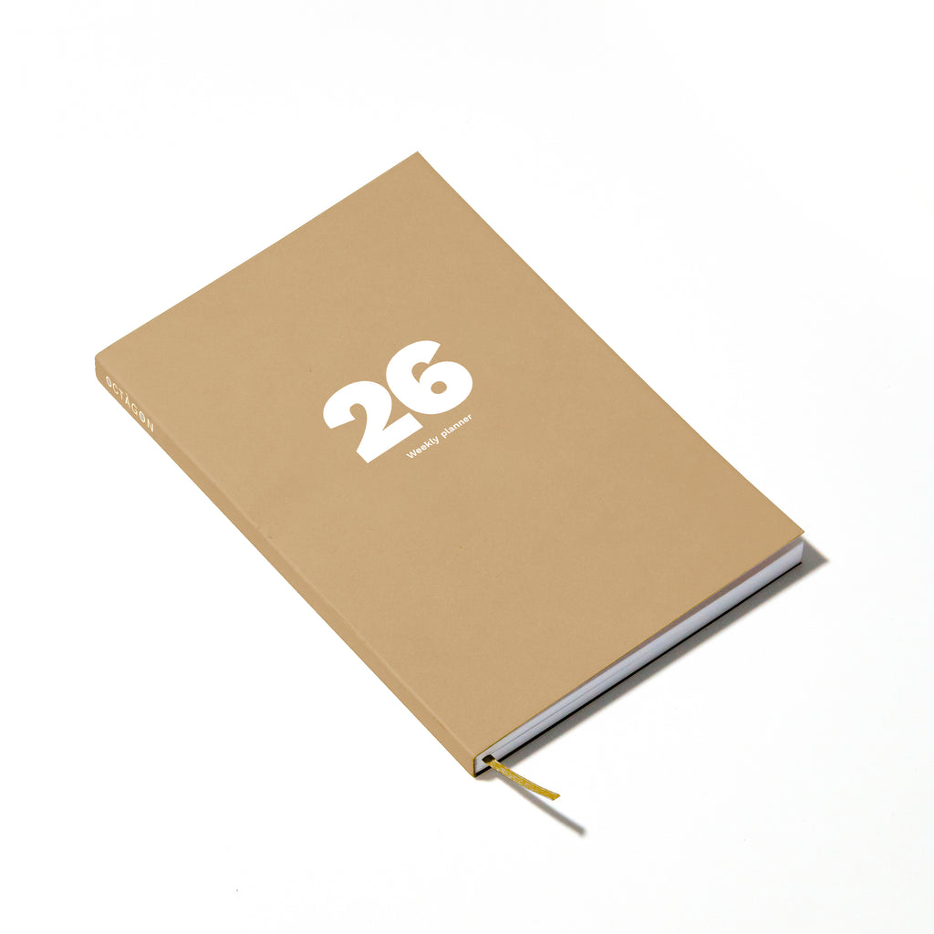 Best 2026 weekly planner A4 size from Octàgon Design. Camel color