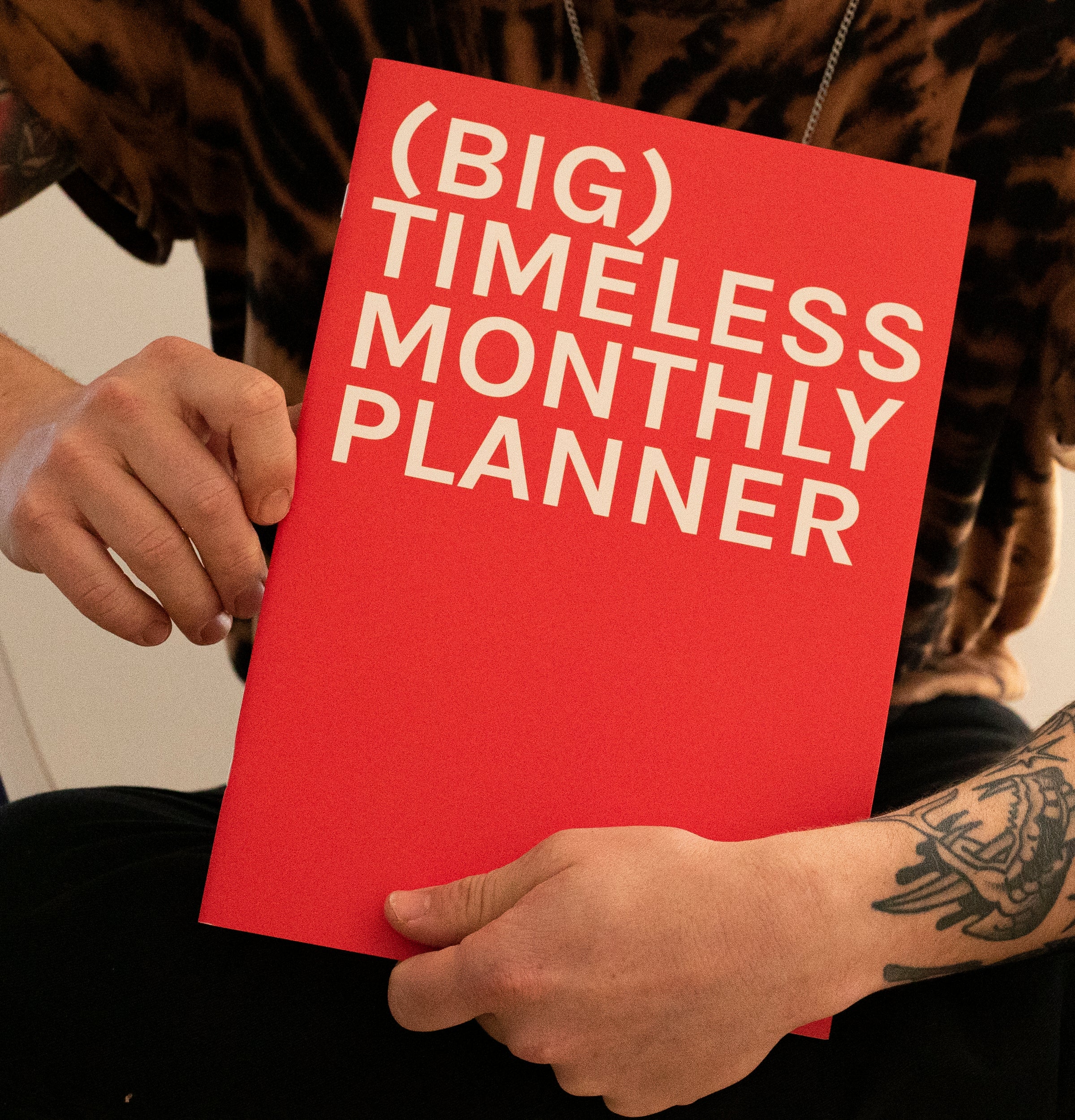 OCTÀGON DESIGN | "Monthly Planner | A4" timeless monthly planner, red color, white typography.