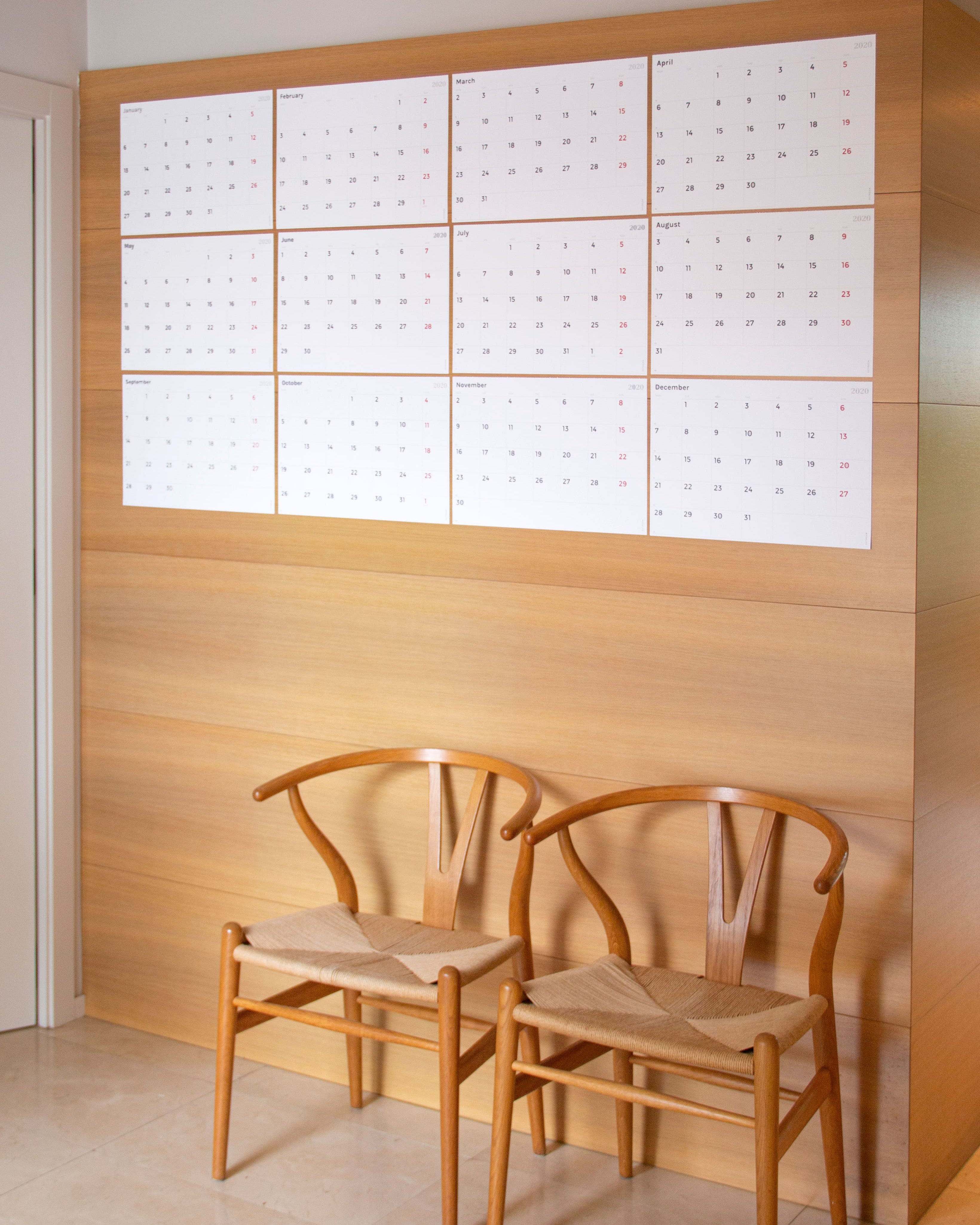 2027 Wall Planner by Octàgon Design. The calendar on the wall as a annual planner.