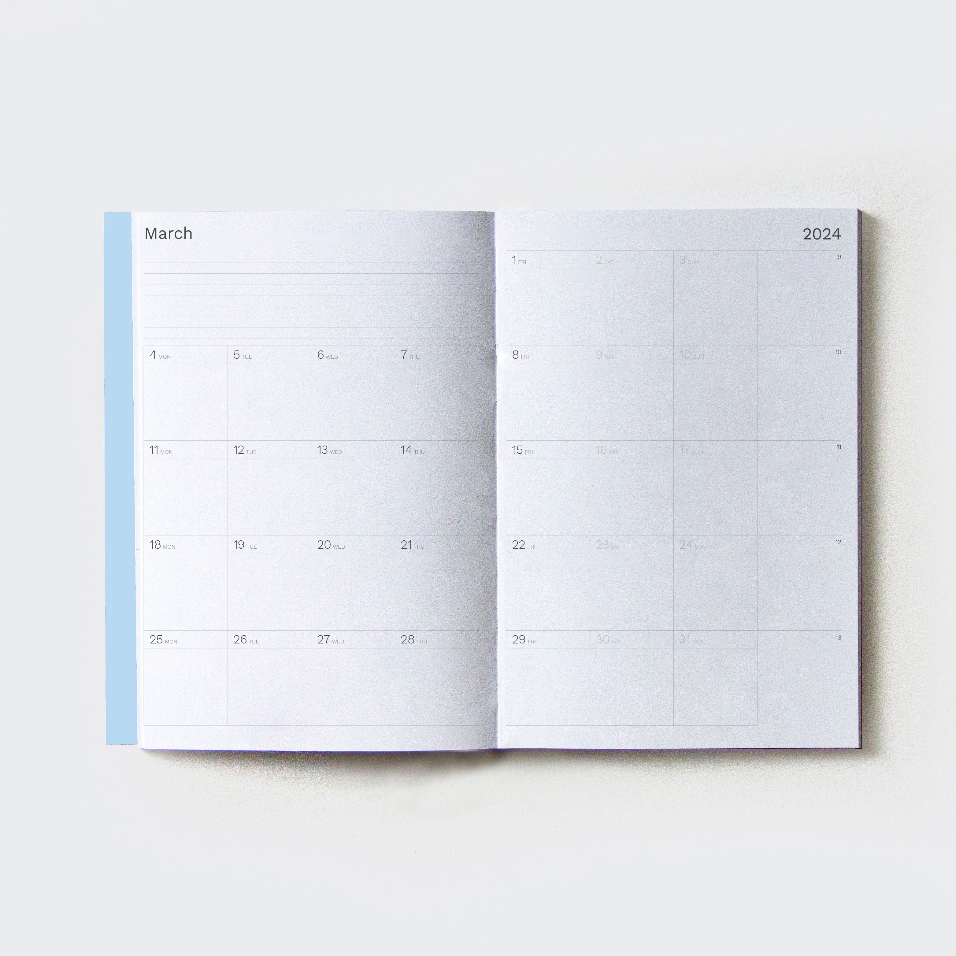 OCTÀGON DESIGN | Open "2024 Big Monthly Planner Plus | A4 size" Monthly planner. January monthly template.