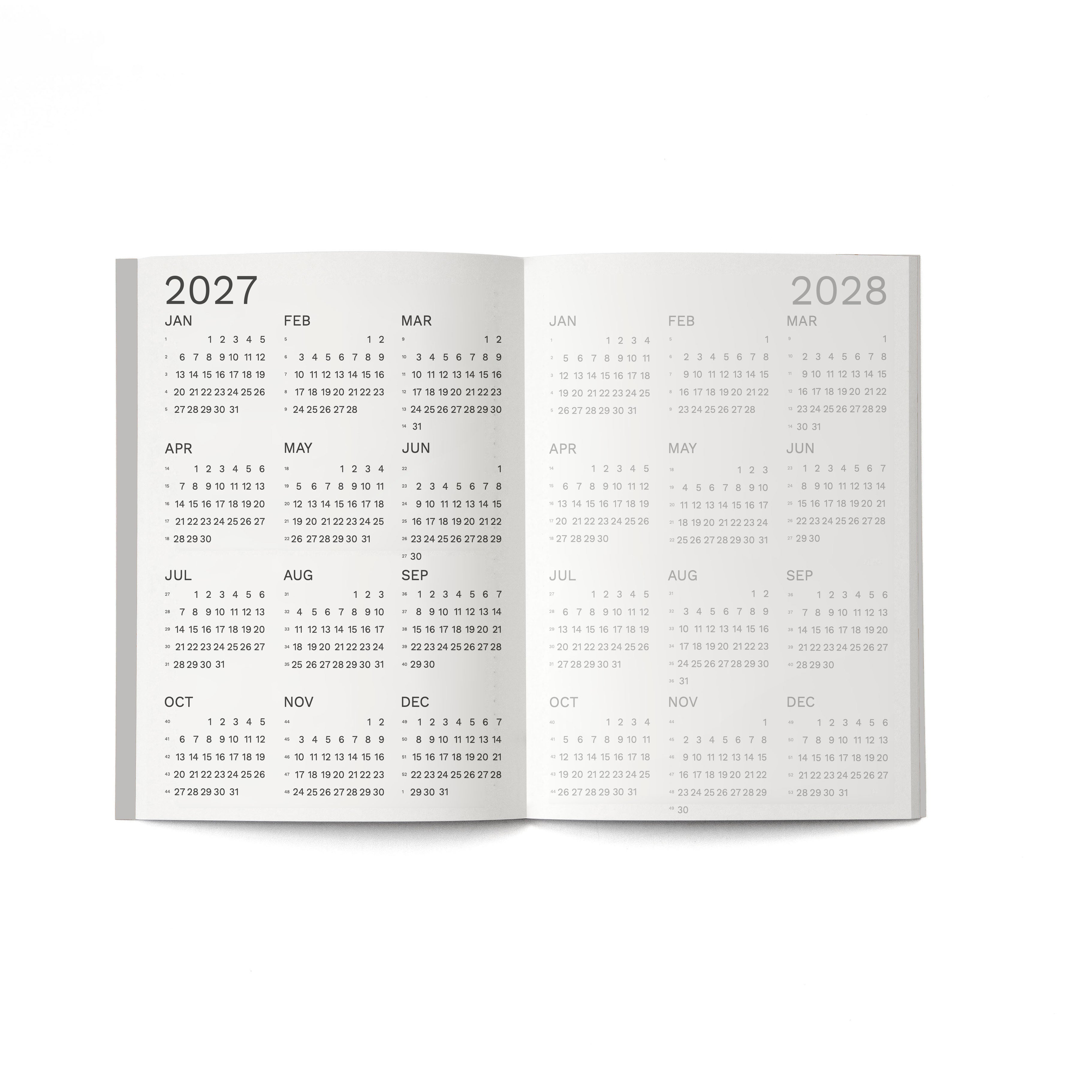 2027 Small Monthly Planner PLUS in by Octàgon Design. 2027 and 2028 calendars.