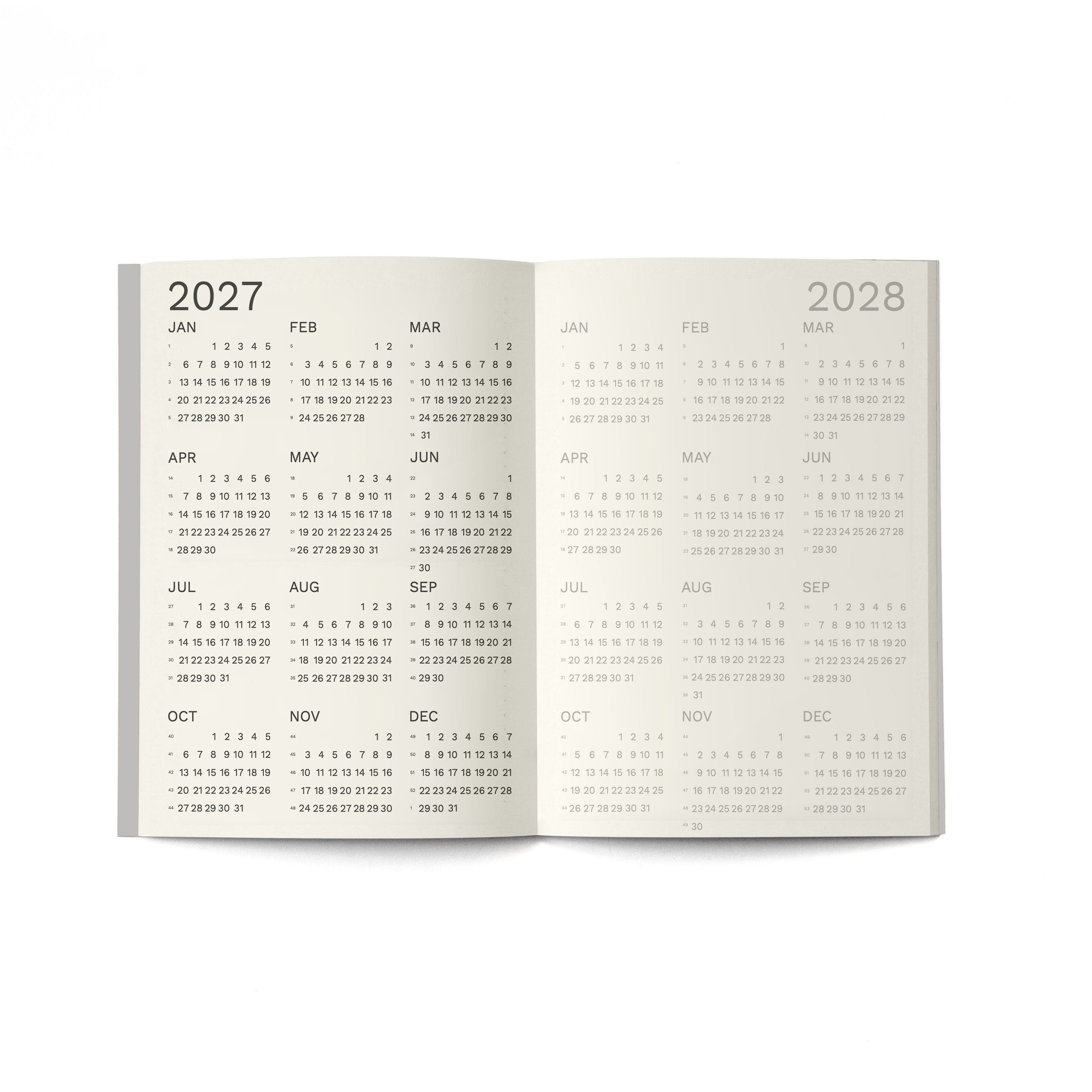 2027 Small Monthly Planner PLUS in by Octàgon Design.  2027 and 2028 calendars.