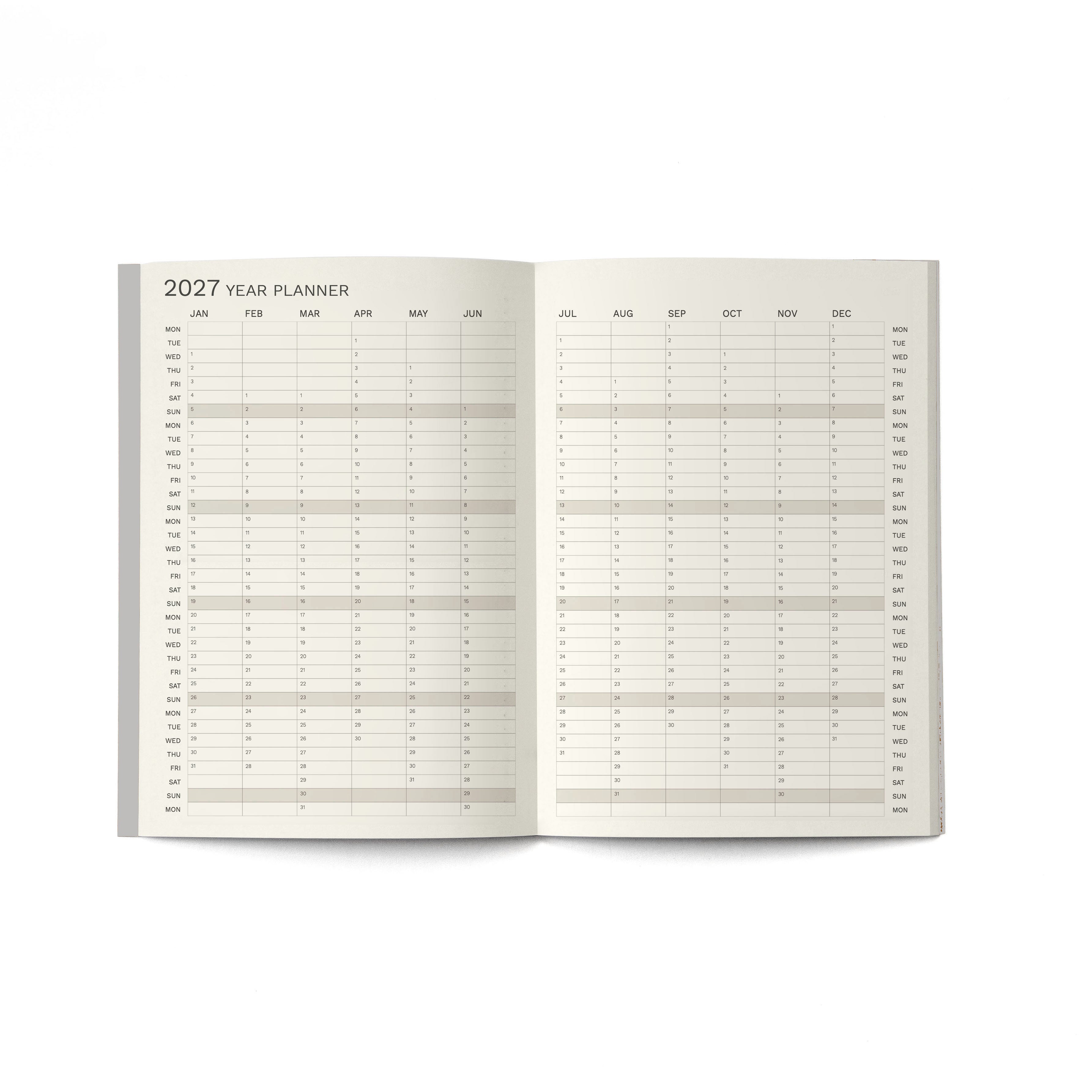 2027 Small Monthly Planner PLUS in by Octàgon Design. 2027 Year Planner.