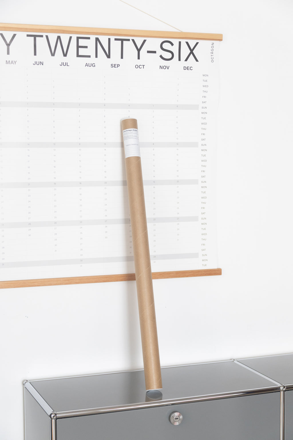 2027 Year Plan, wall calendar by Octàgon Design. Packaging.