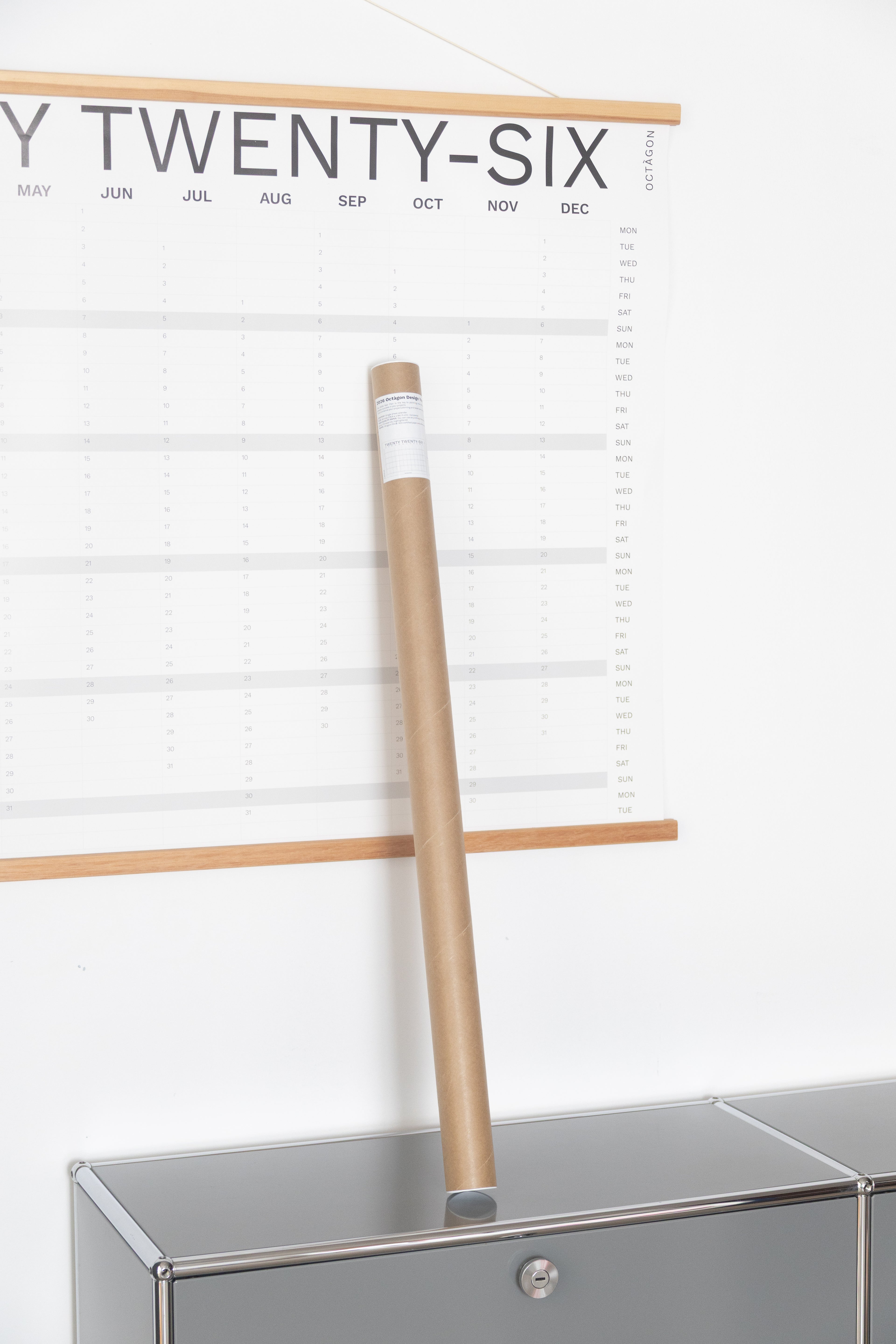 2027 Year Plan, wall calendar by Octàgon Design. Packaging.