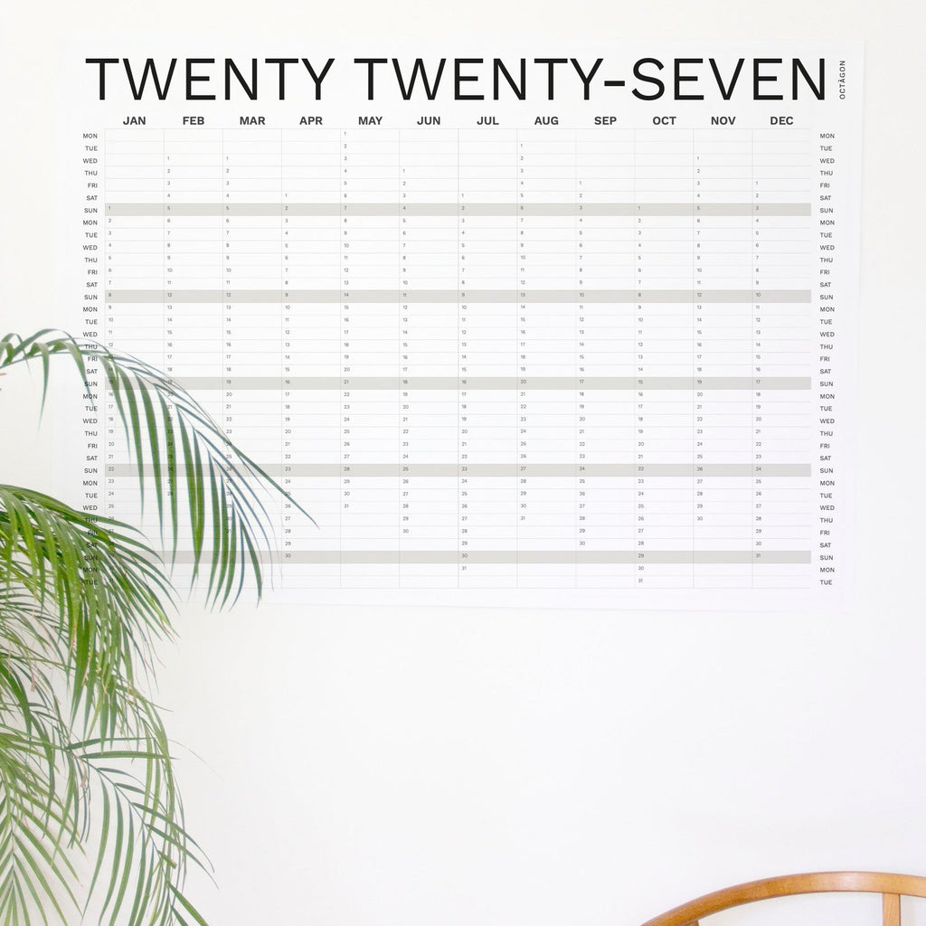 2027 Year Plan, wall calendar by Octàgon Design. 